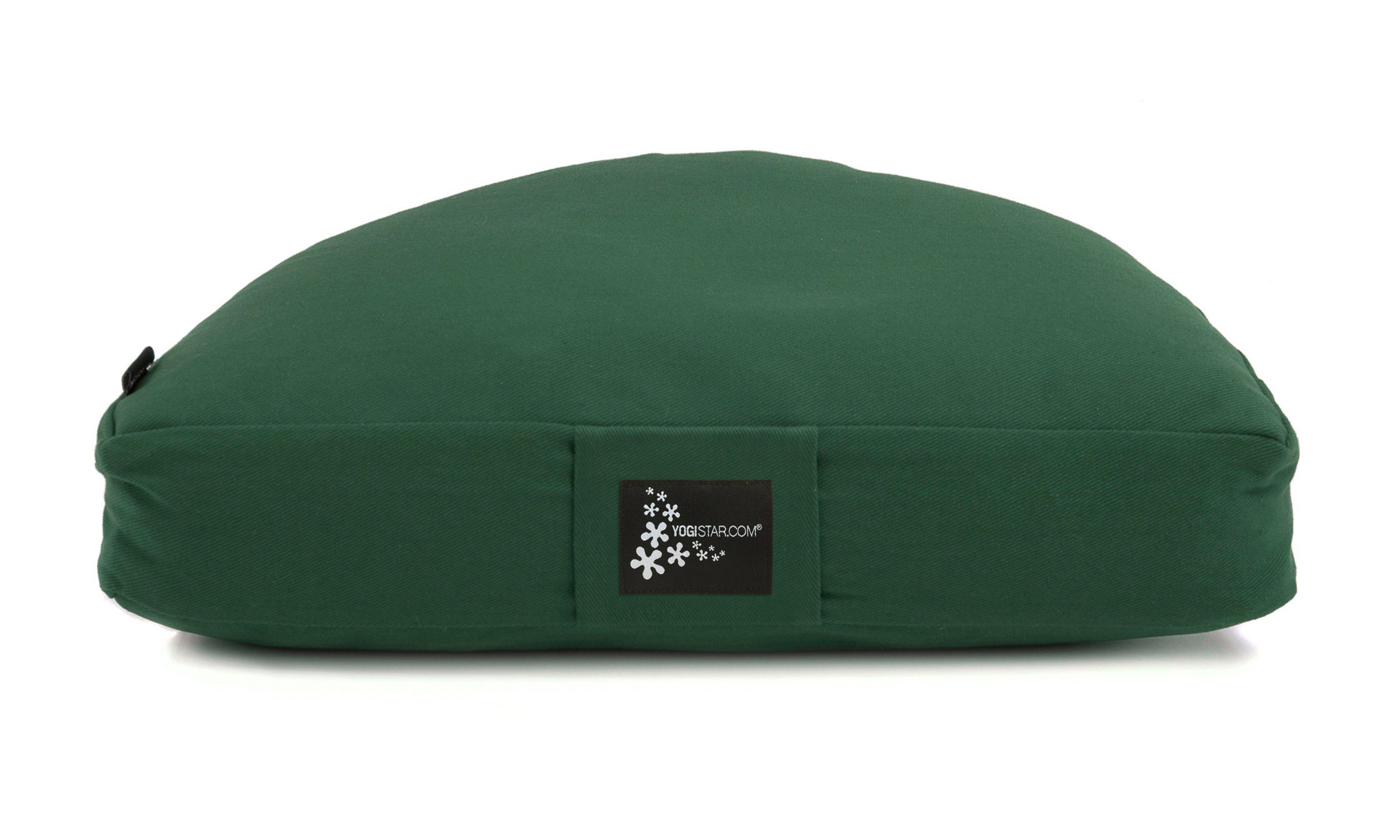 Yogistar Meditationskissen einen dunkel und für Meditationskissen Hochwertiges Meditationskissen Halfmoon, grün stabilen bequemen Sitz