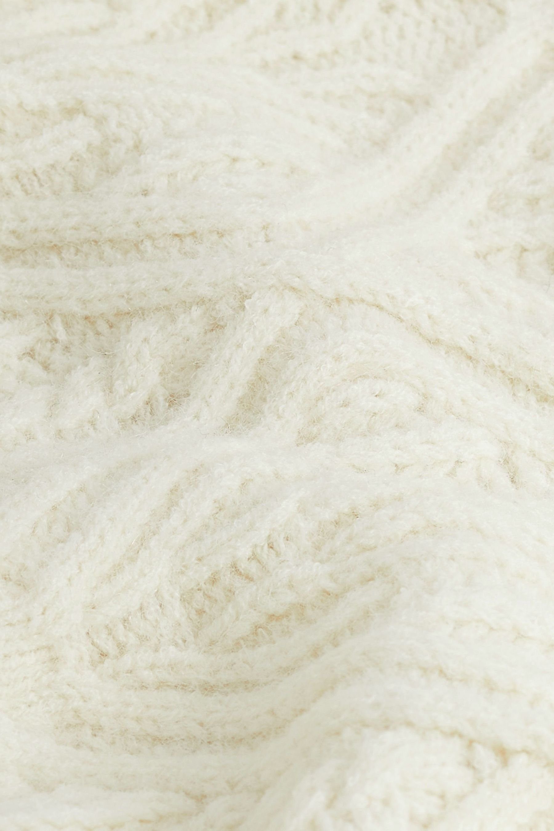 Ziernähten mit White Pullover (1-tlg) Strickpullover Next Ecru