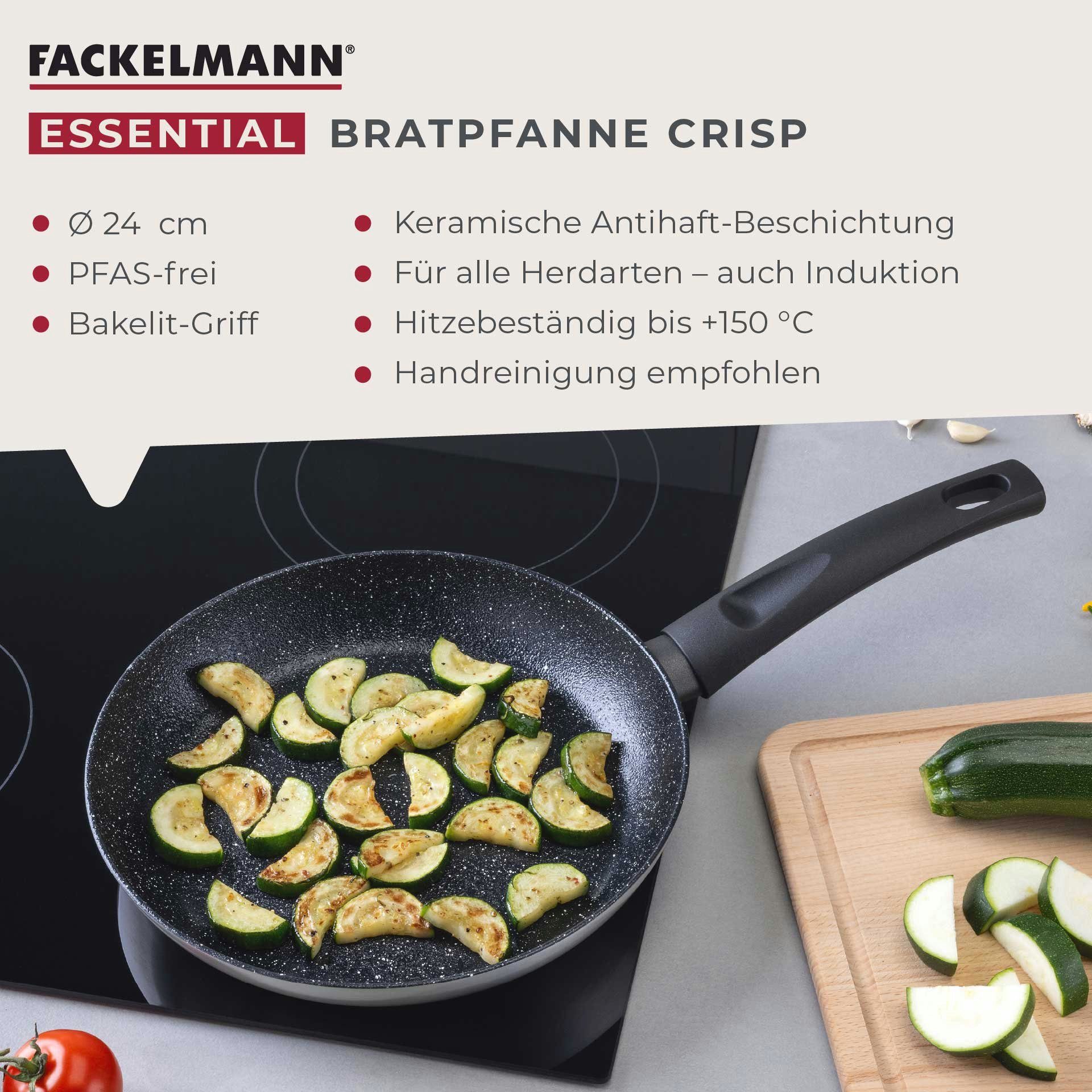 FACKELMANN Bratpfanne Keramik-Antihaftbeschichtung, Ergonomischer Griff