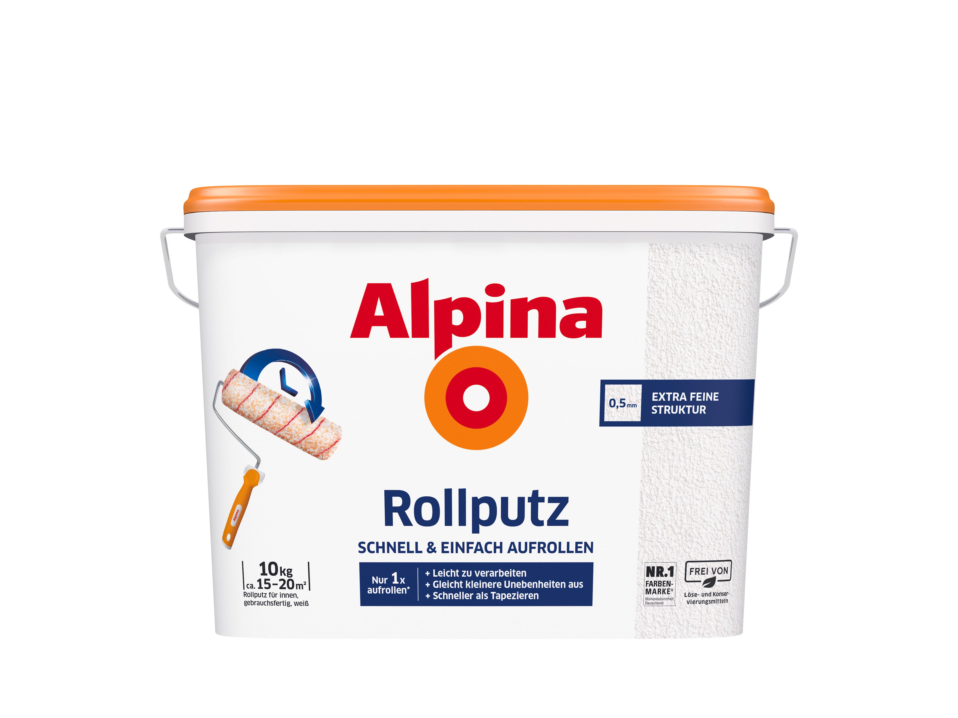 Alpina Dispersions-Silikatputz - SET - Rollputz 10KG + Roller gratis (Set) günstig online kaufen