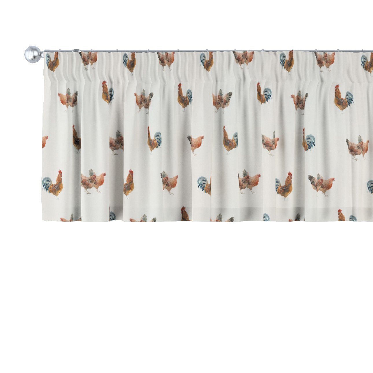 Vorhang mit Kräuselband 130 x 40 cm, Flowers, Dekoria braun-creme