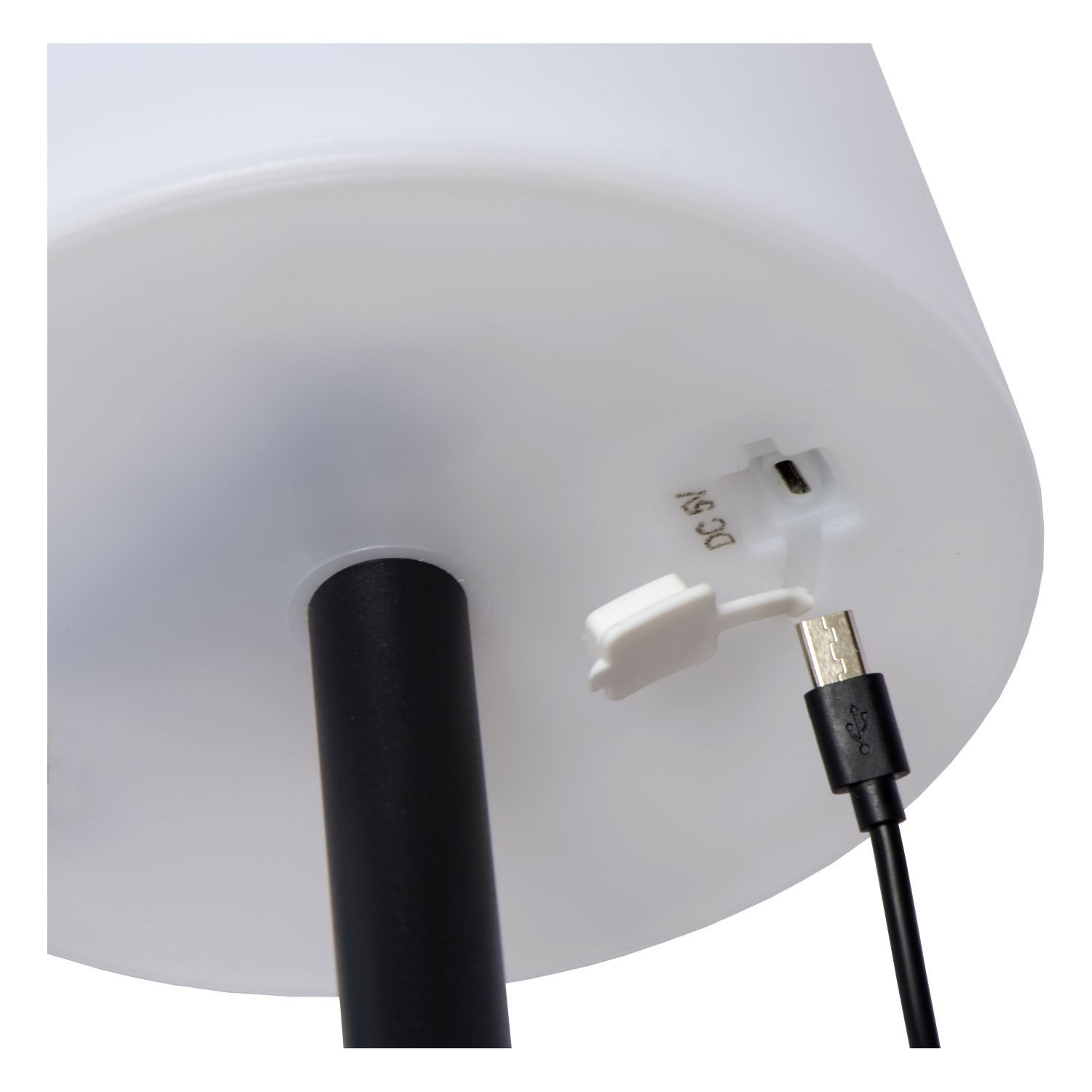 Licht-Erlebnisse Gartenleuchte ARONE, LED fest integriert, Warmweiß, LED Akku IP44 D: 15.5 cm rund 26 cm Schwarz Weiß warmweiß 3000 K
