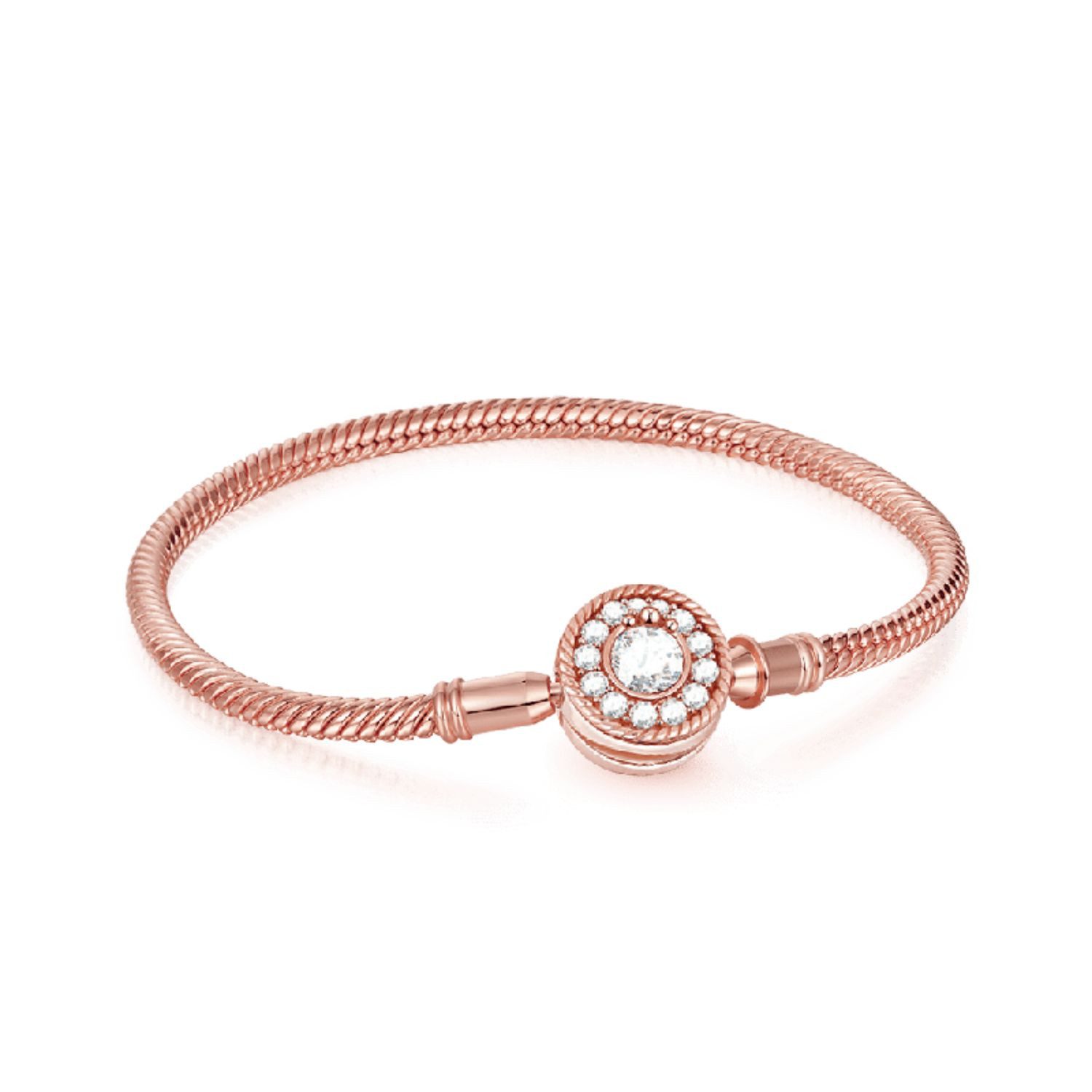 Gnoce Perlenarmband Gnoce Armband mit Zirkoniaverschluss DNB001-19 rose vergold/Silber