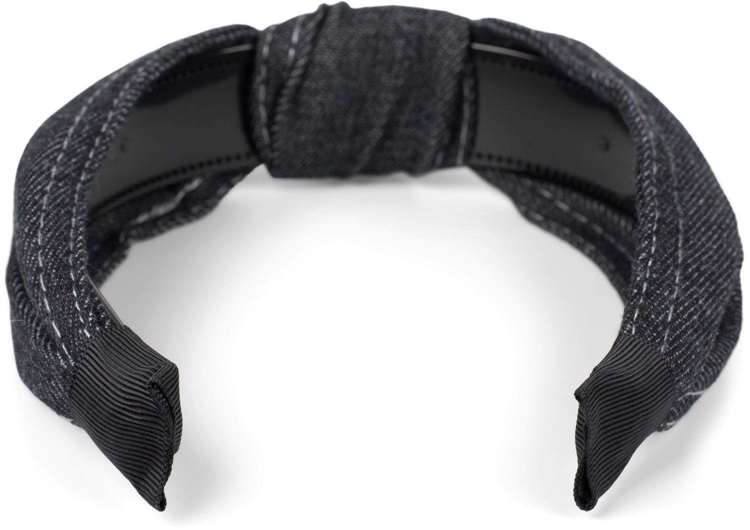 styleBREAKER Haarband, Schwarz mit Ziernähten Haarreif Denim 1-tlg