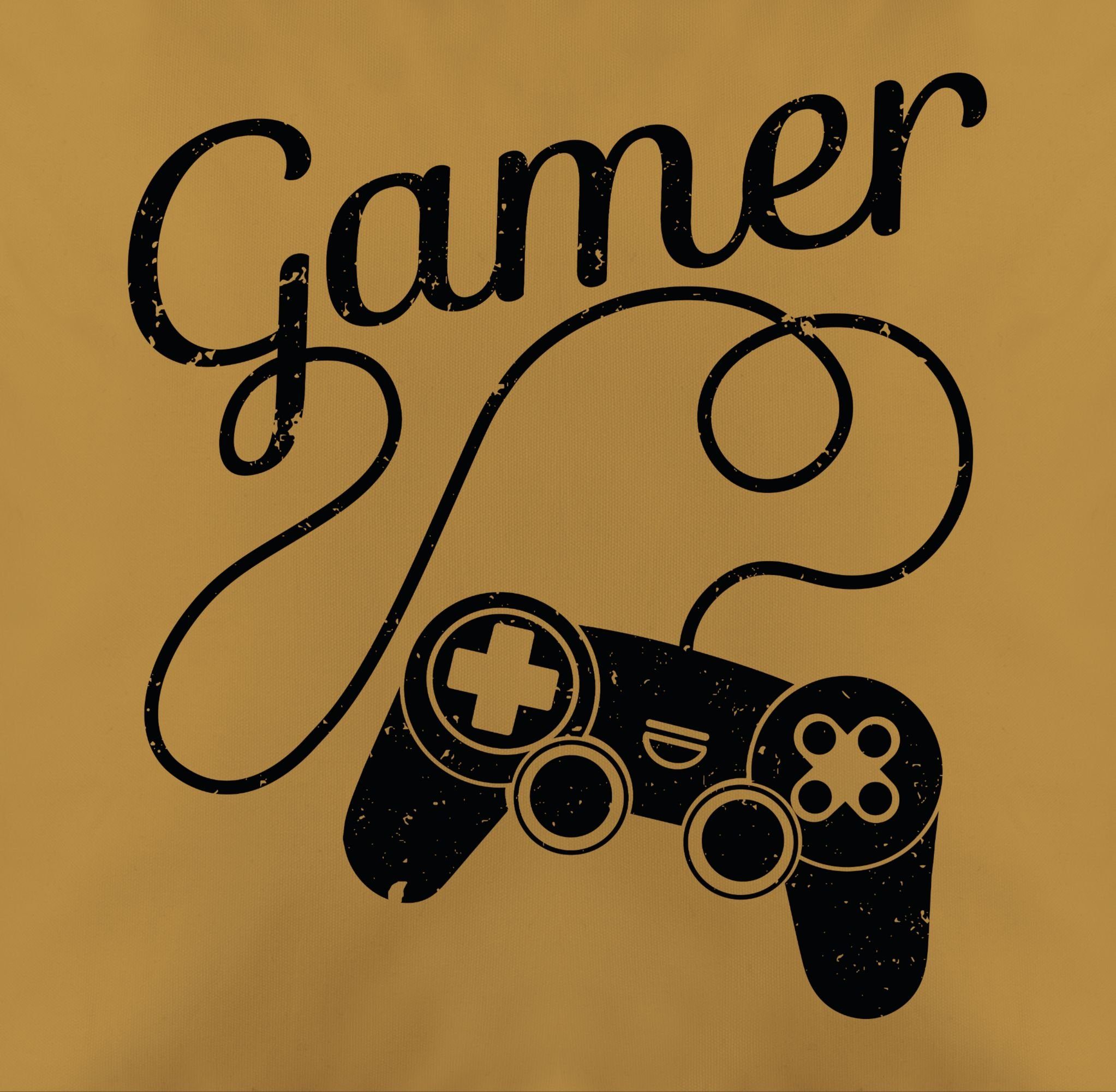 Statement Gamer Dekokissen Gelb Shirtracer - Motiv Controller 3 mit Geschenk, Gamer