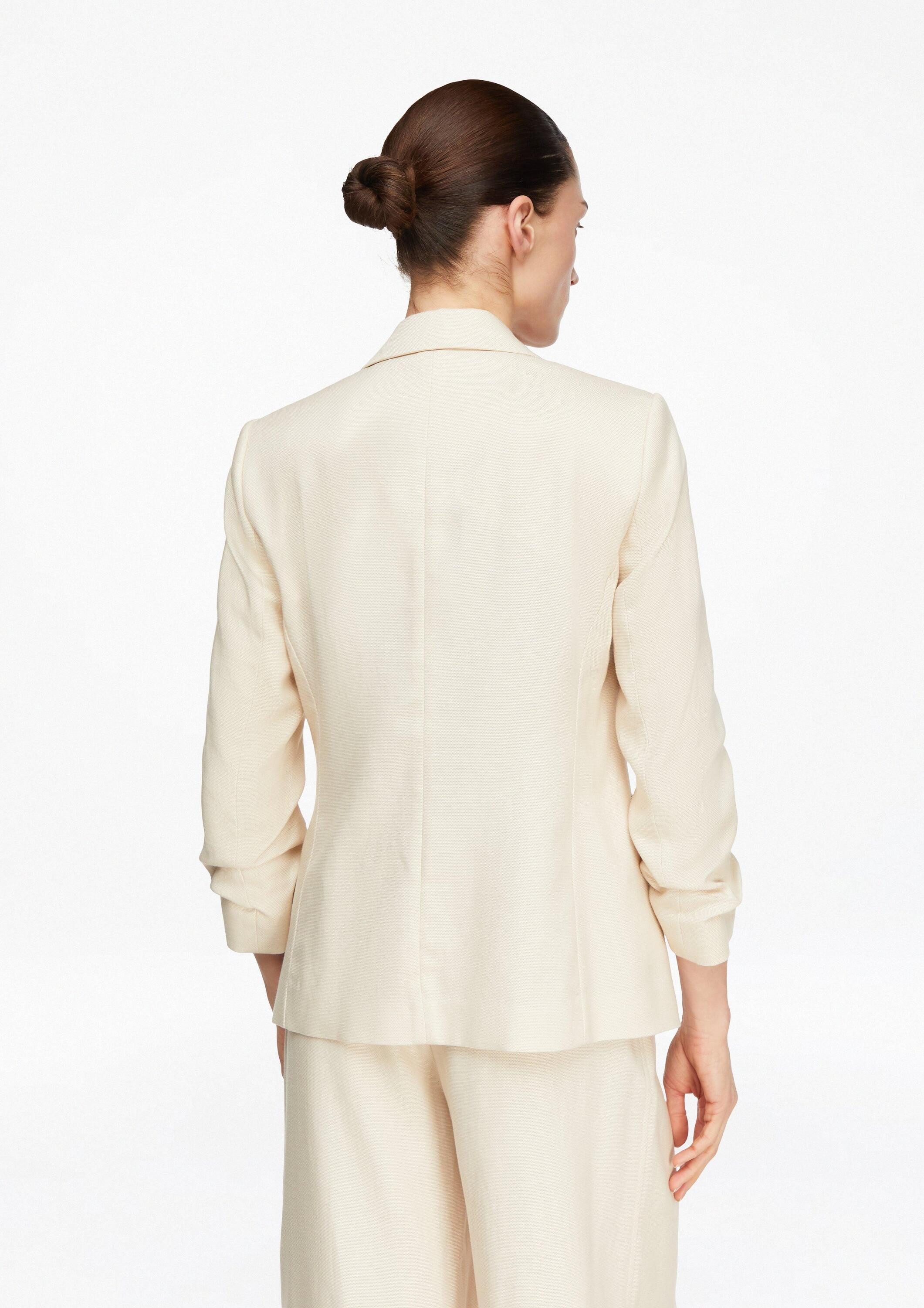 comma Jackenblazer Indoor-Blazer Strukturierter Blazer aus Lyocellmix mit Drapé-Ärmeln