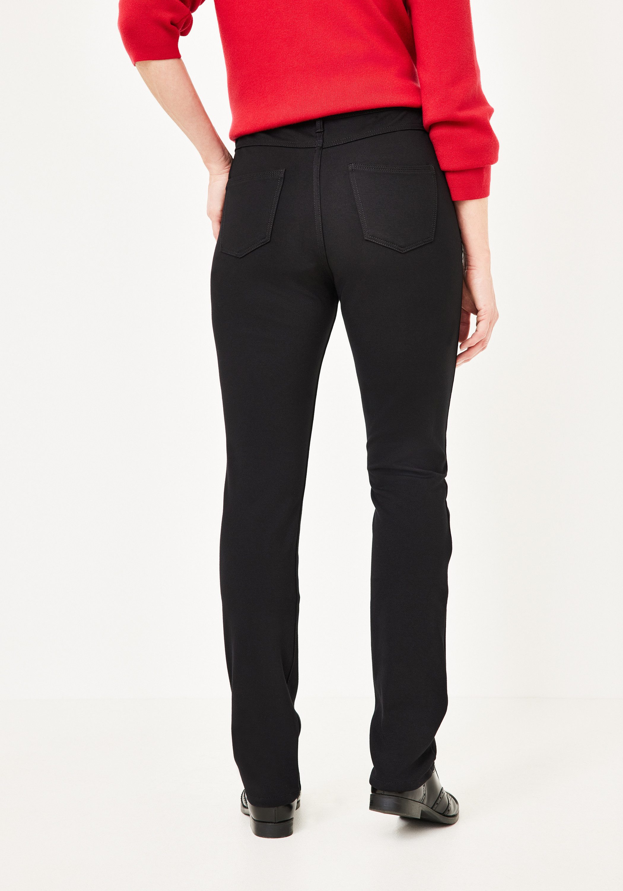 Paddock's Stoffhose PAT Schwarze Slim-Fit Stoffhose mit Stretch