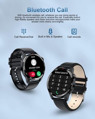 Lige Smartwatch (1,32 Zoll, Android iOS), Herren Telefonfunktion 100+ Sportmodi Fitnessuhr Wasserdicht Sportuhr