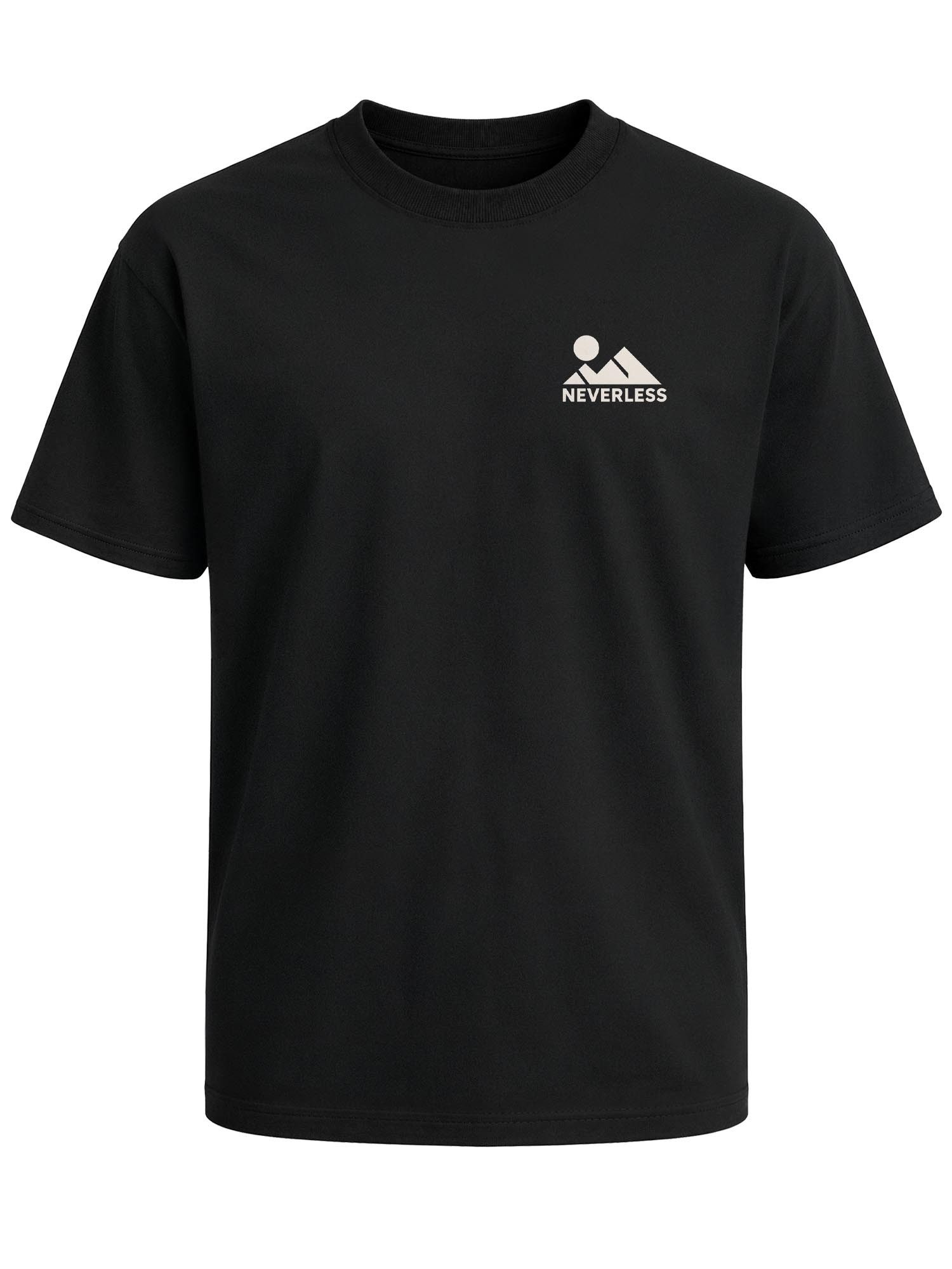 Neverless Oversize-Shirt Neverless Herren T-Shirt Berg Sonne Brustprint, Relaxed Fit mit Print