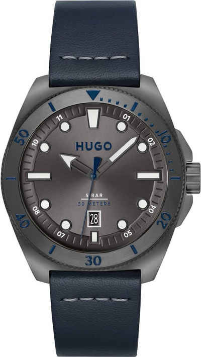 HUGO Quarzuhr #VISIT, 1530302, Armbanduhr, Herrenuhr, Datum, Mineralglas, anlog