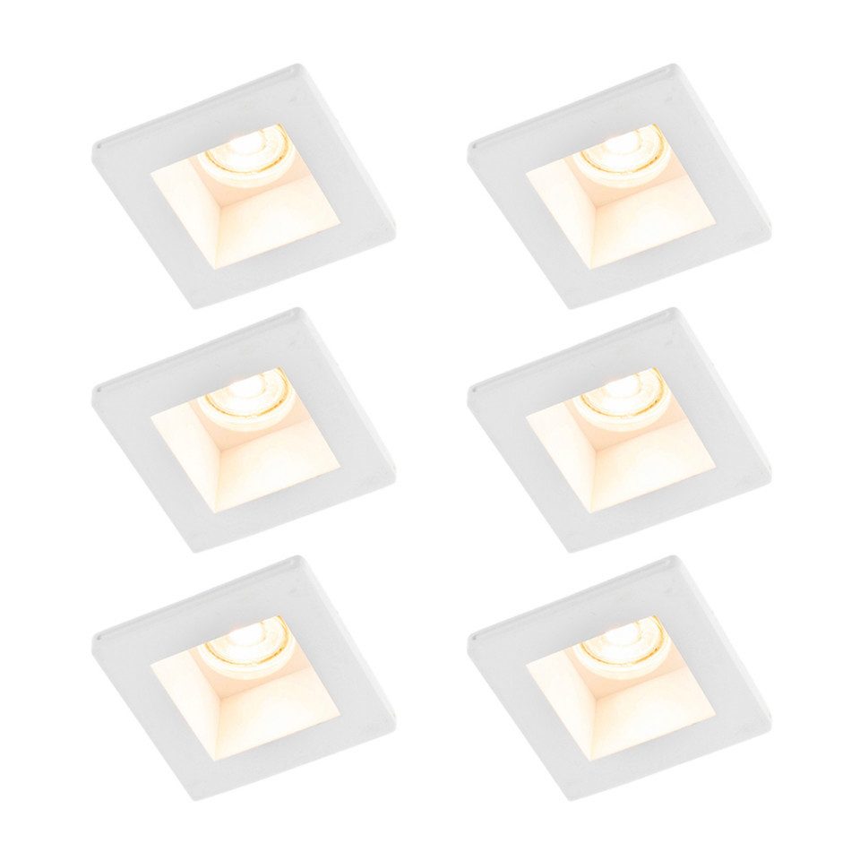 Qazqa LED Einbaustrahler 102696, ohne Leuchtmittel, GU10, Gips, 1-flammig