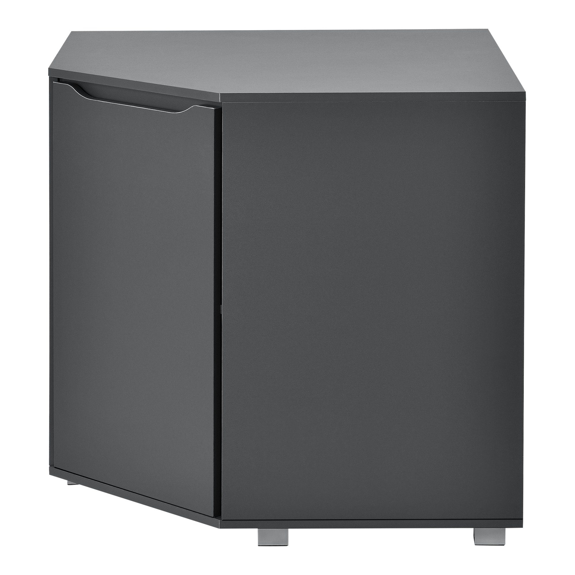 en.casa Eckschrank »Hällefors« Eckkommode Büroschrank 76,5 x 78 x 78 cm dunkelgrau