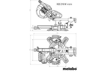 Metabo Professional Kappsäge KGS 216 M, mit Zugfunktion, im Karton