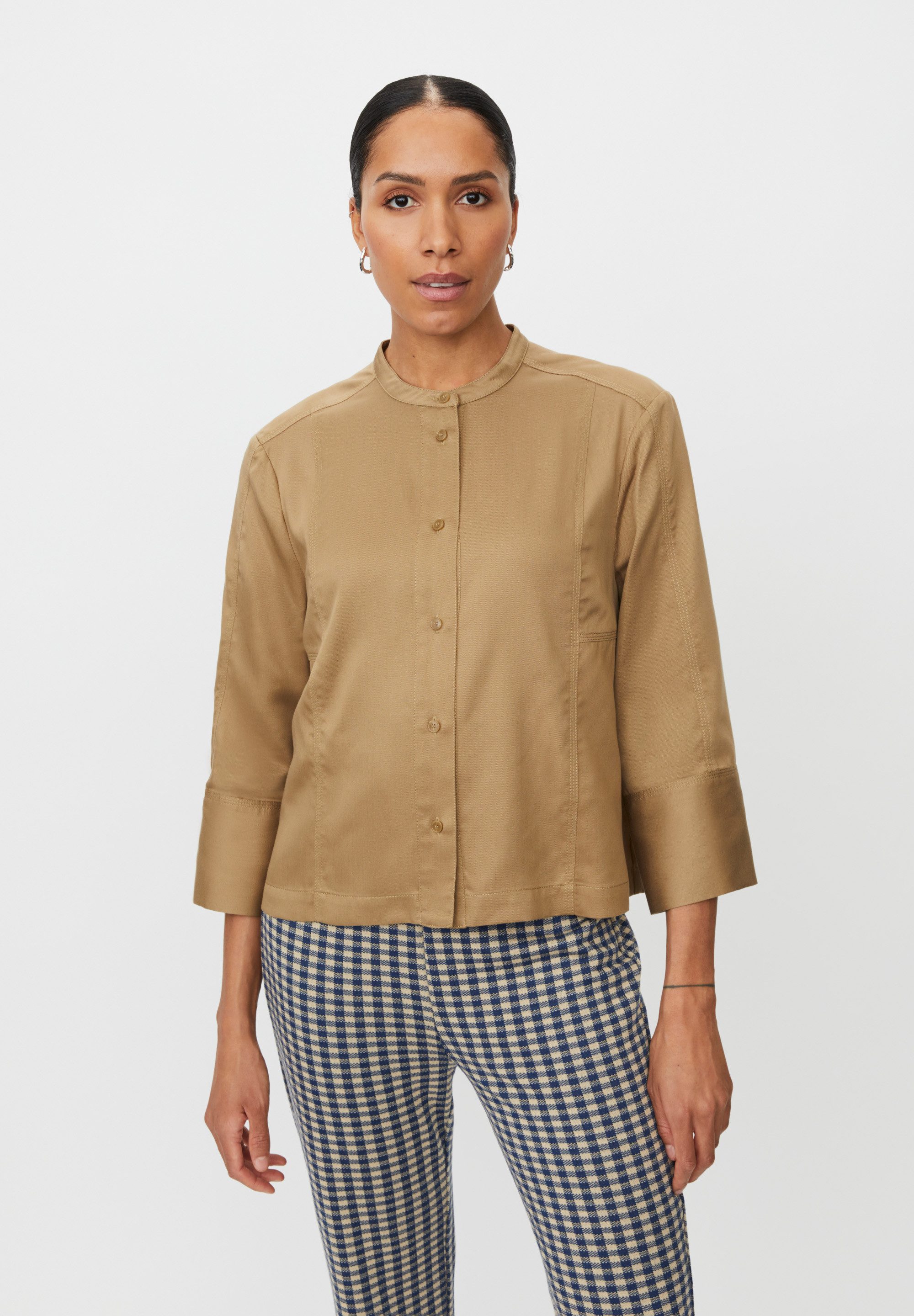 Masai Businessshirt MaIthoria Ziernähten, feinen Drapierungen am Rücken