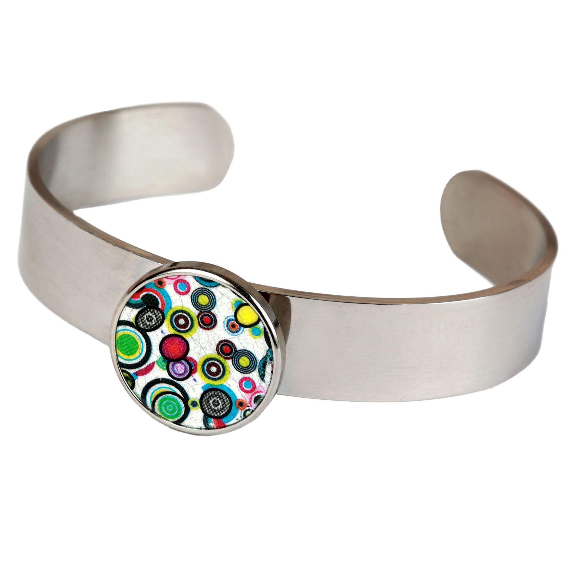 Armband Edelstahl mit Silber-/Goldeinlage