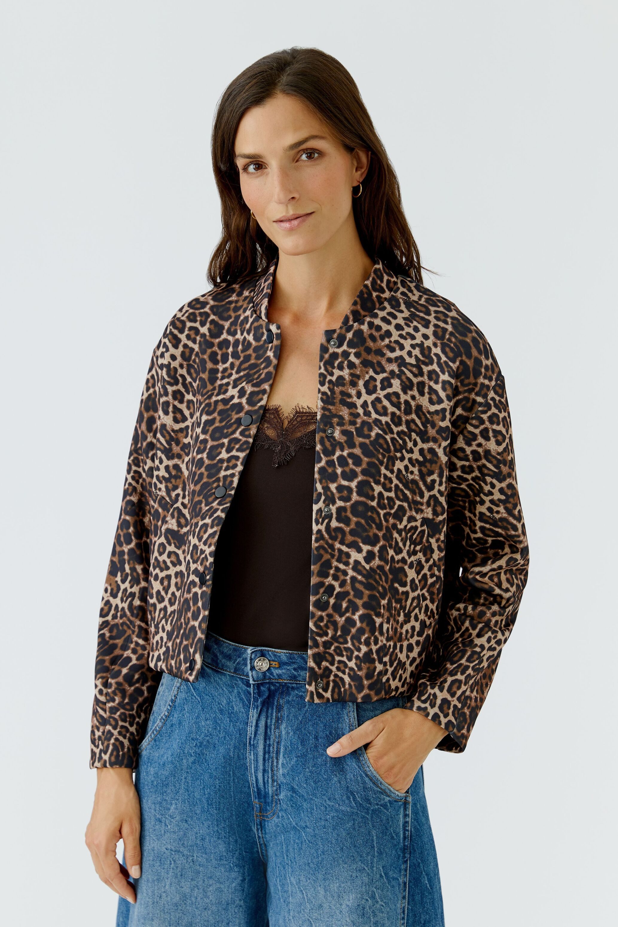 Oui Outdoorjacke Lässig geschnitten Rundhals