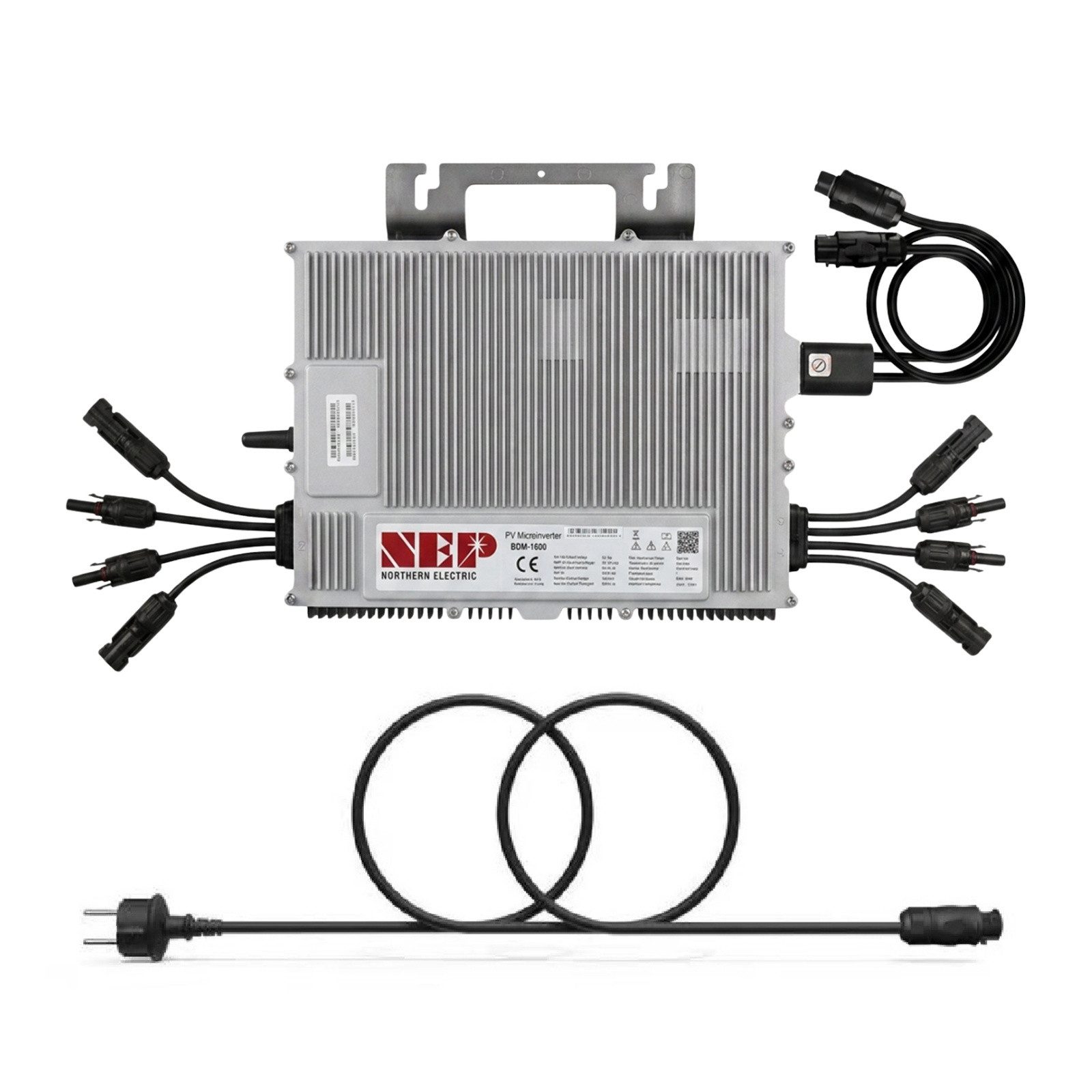 NEP Balkonkraftwerk Wechselrichter BDM-1600, 1600 W, 4x MPPT, 97.3% eff., IP67, Wi-Fi/PLC, Plug&Play