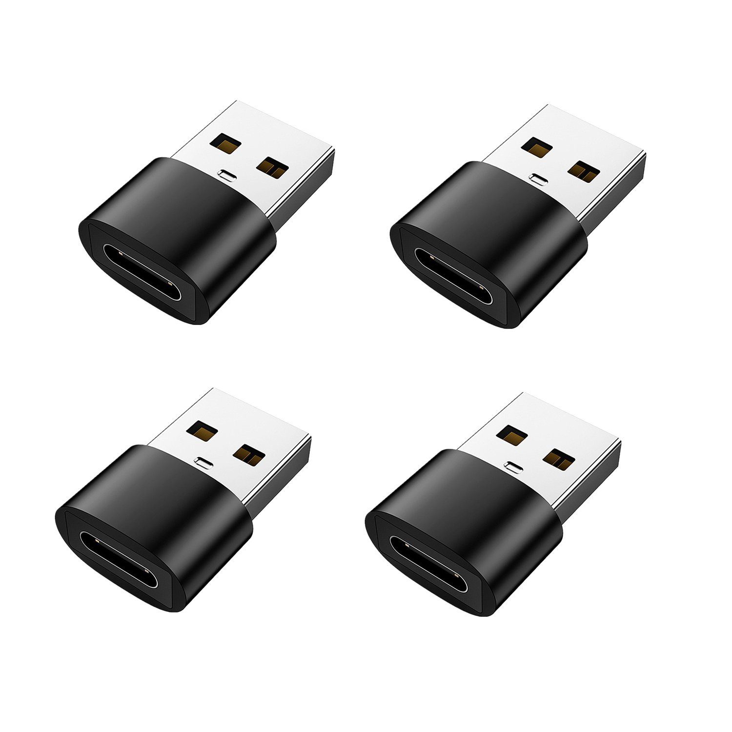 4 Stück USB A auf USB C Adapter Datenübertragung Stecker Konverter OTG USB-Adapter