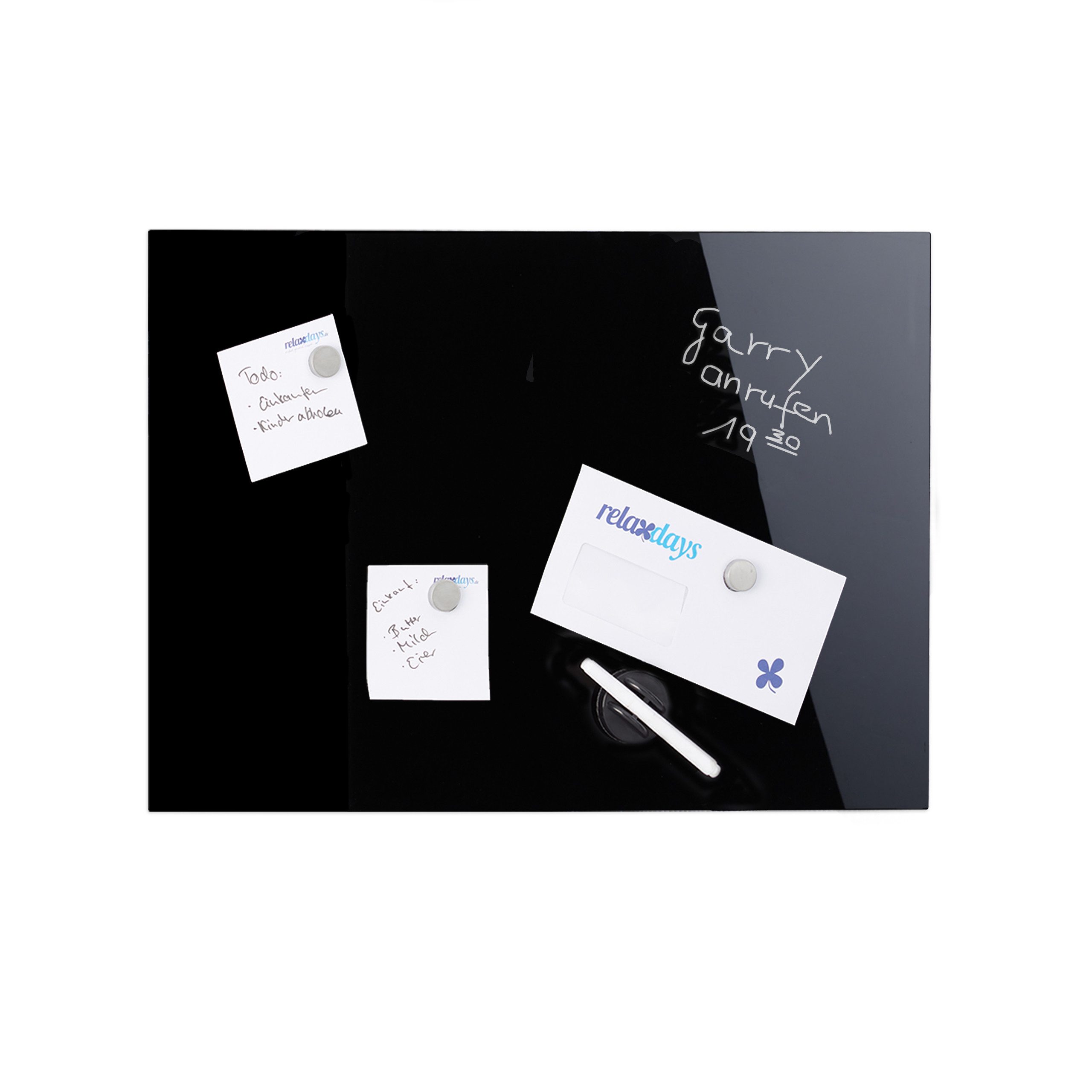 relaxdays Magnettafel Schwarze Magnettafel aus Glas, günstig online kaufen