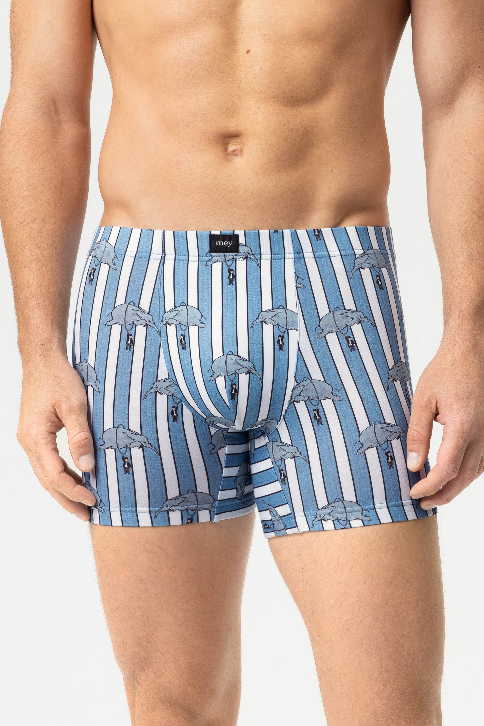 Mey Trunk Mey Long Shorty Serie mey x LORIOT Gestreift (1-St., 1) Moderne Trunks mit ikonischem LORIOT-Print
