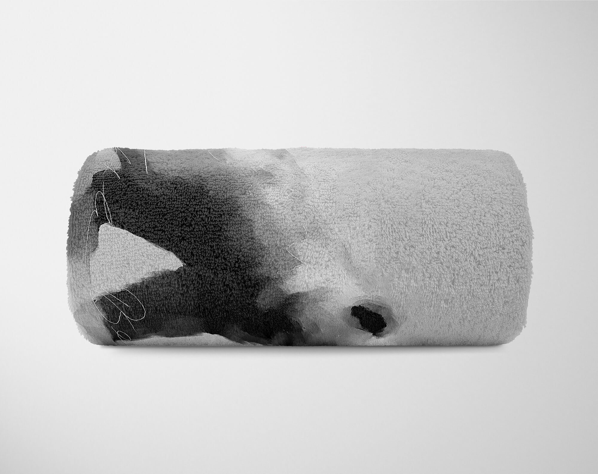 Sinus Art Handtücher Handtuch Strandhandtuch Motiv, Bär Handtuch Saunatuch Grau Baumwolle-Polyester-Mix Kuscheldecke (1-St), kleiner