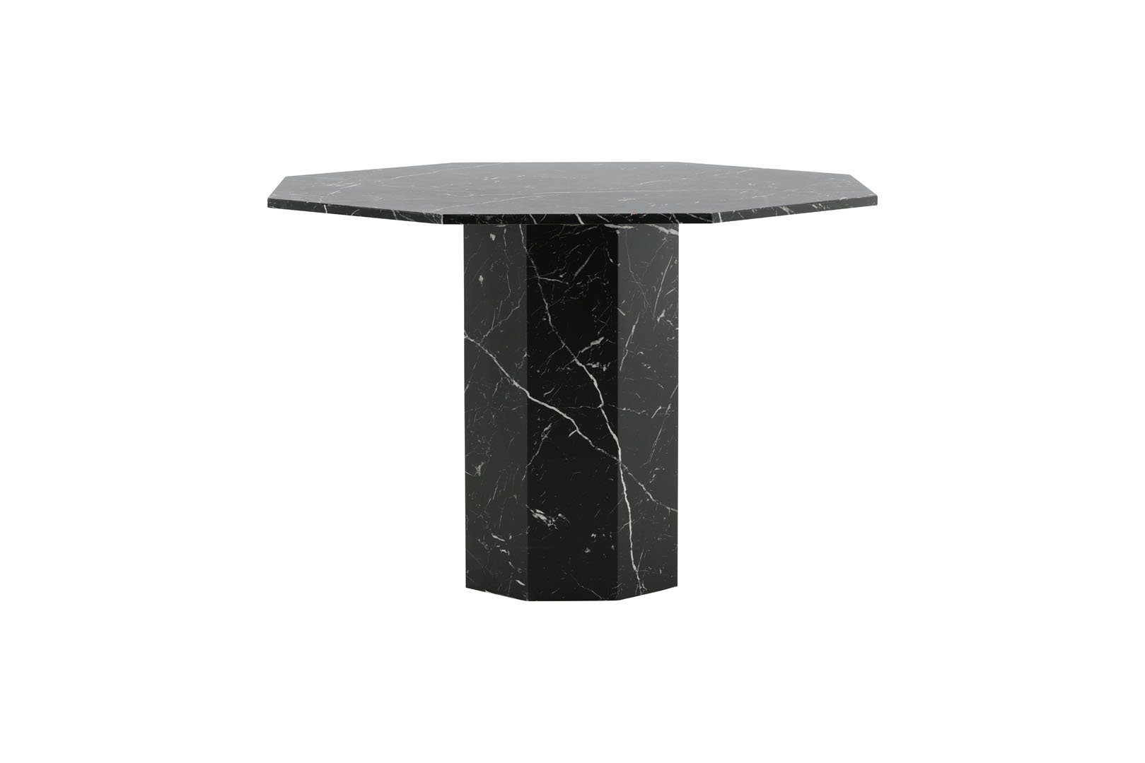 ebuy24 Esstisch Marbs Esstisch Ø110cm schwarze Marmoroptik. (1-St)
