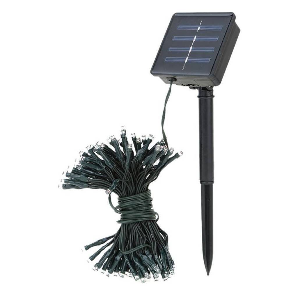 Rosnek LED-Lichterkette Warmweiß 10/20M; Party Solar, Deko, Funktionen, Weihnachten wasserdicht, für Garten 8 Lichtsensorsteuerung