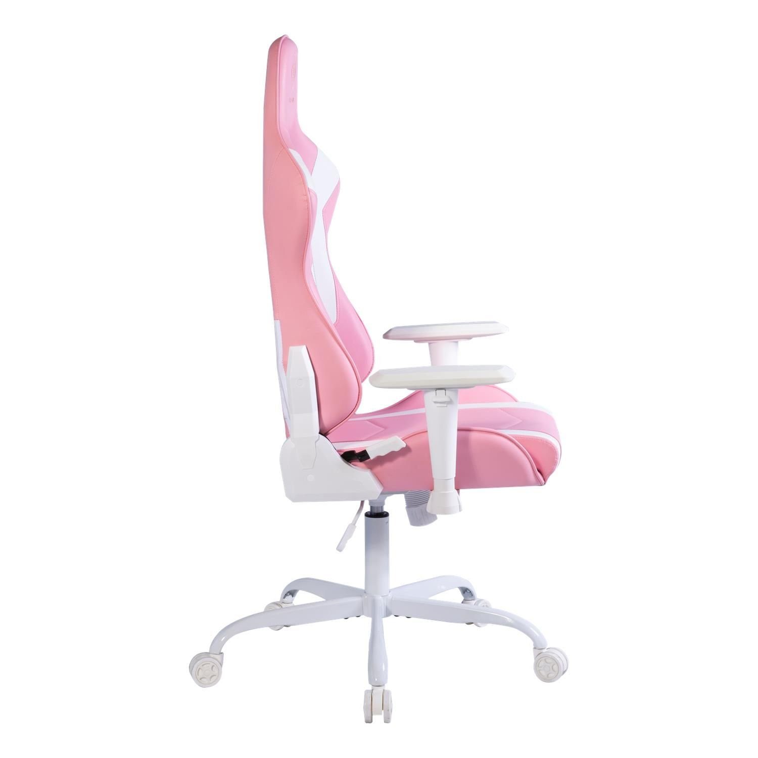 DELTACO Gaming-Stuhl Kissen groß, pink/weiß rosa, Gaming Stuhl hohe 110kg extra Set), inkl. Herstellergarantie Jahre 5 (kein Rückenlehne, Stuhl Jumbo Gamer