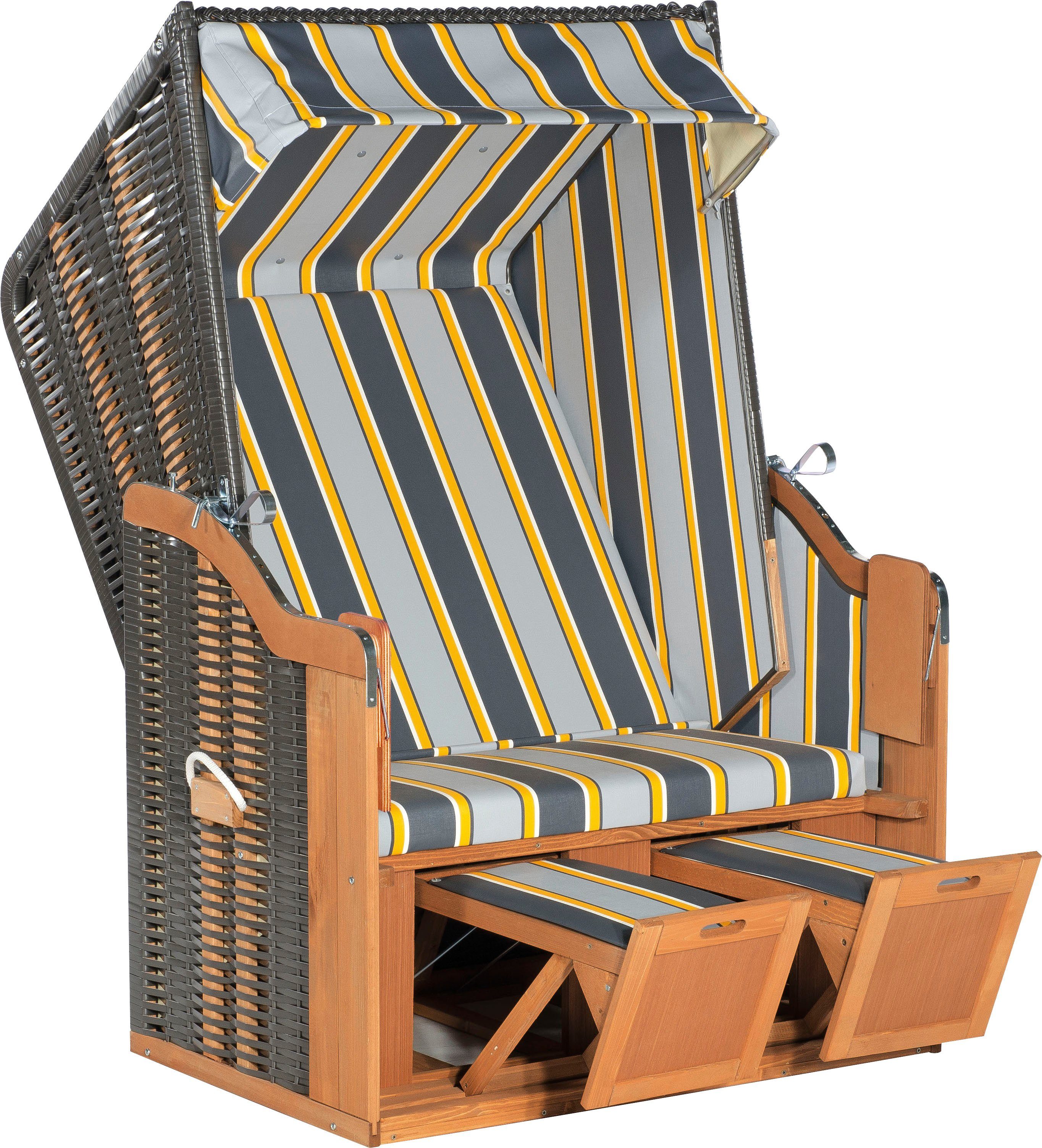 SunnySmart Strandkorb Rustikal 50 Basic 620, BxTxH: 120x80x160 cm, Halblieger