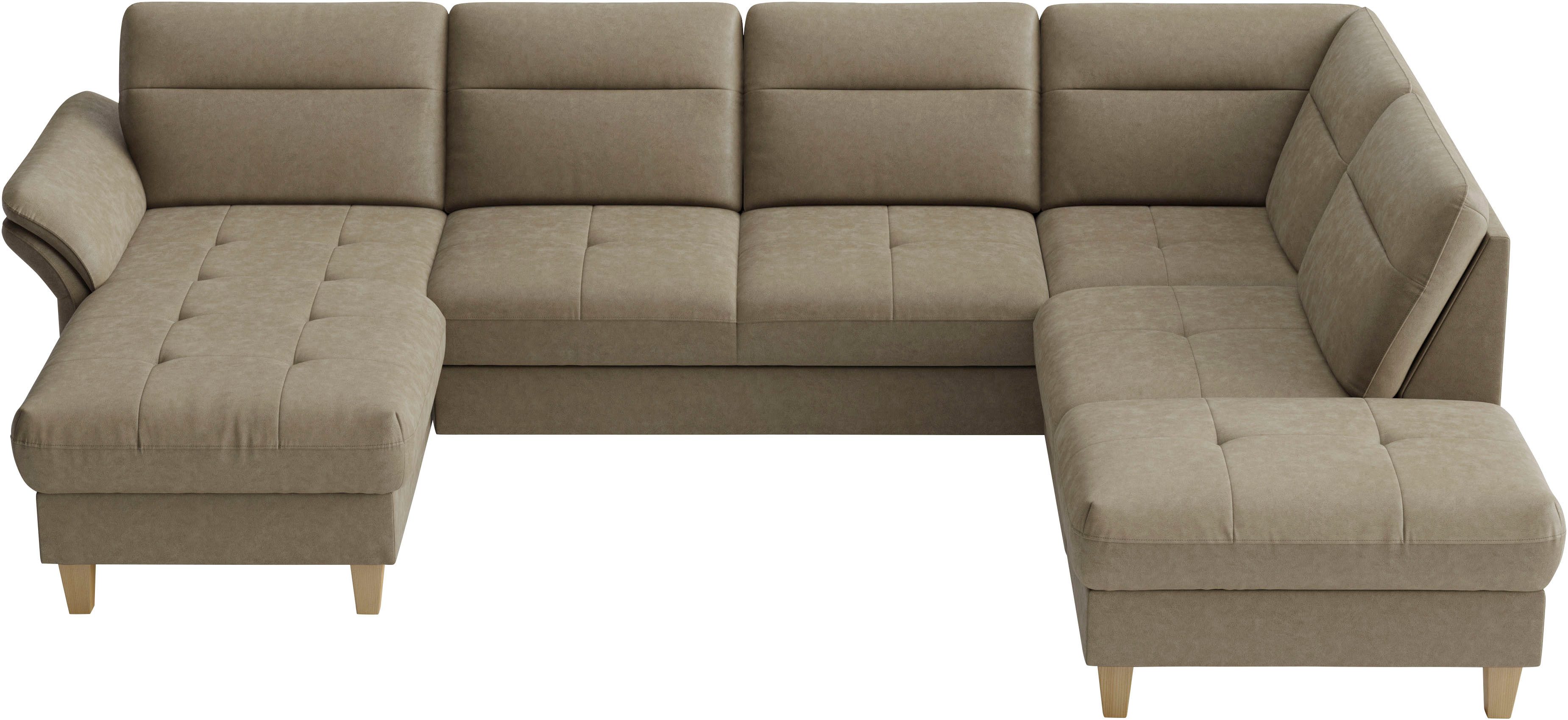 sit&more Wohnlandschaft Pamela U-Form, B: 292 cm, optional Schlaffunktion & Armteilverstellung, mit Federkern