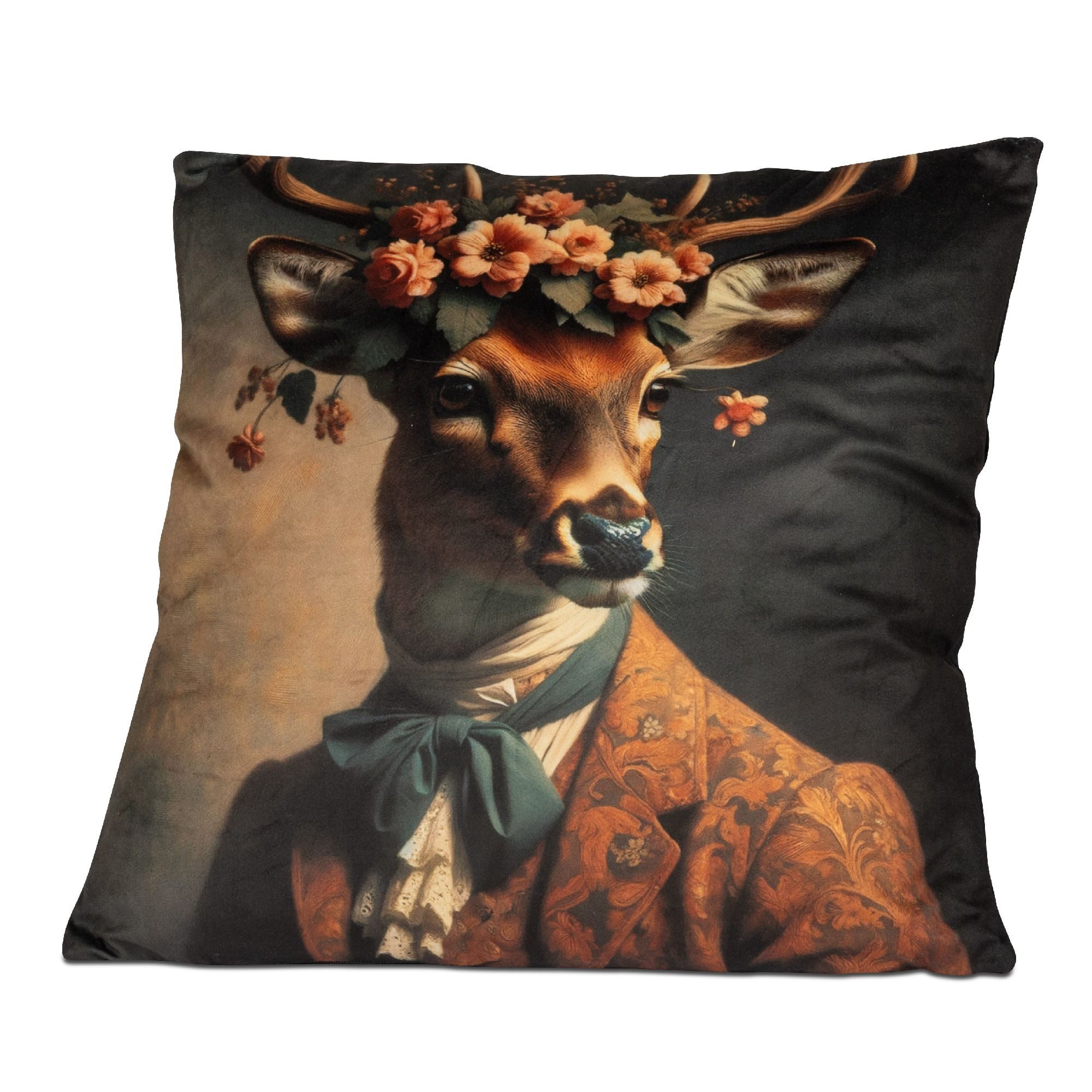 formano Dekokissen Samt, Höhe: cm, Farbe: Mehrfarbig, Motiv: Hirsch