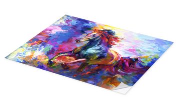 Posterlounge Wandfolie Leon Devenice, Farbenfrohes Pferd, Kinderzimmer Malerei