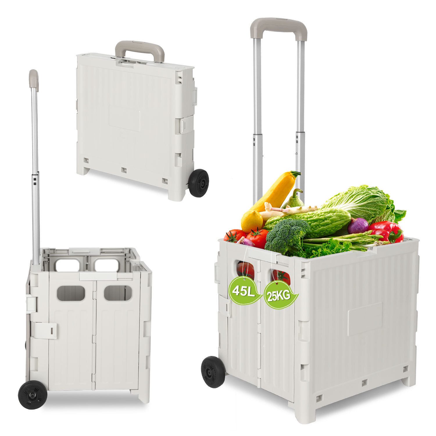 Clanmacy Einkaufstrolley Einkaufstrolley Faltbarer 2 Rädern Transportwagen günstig online kaufen