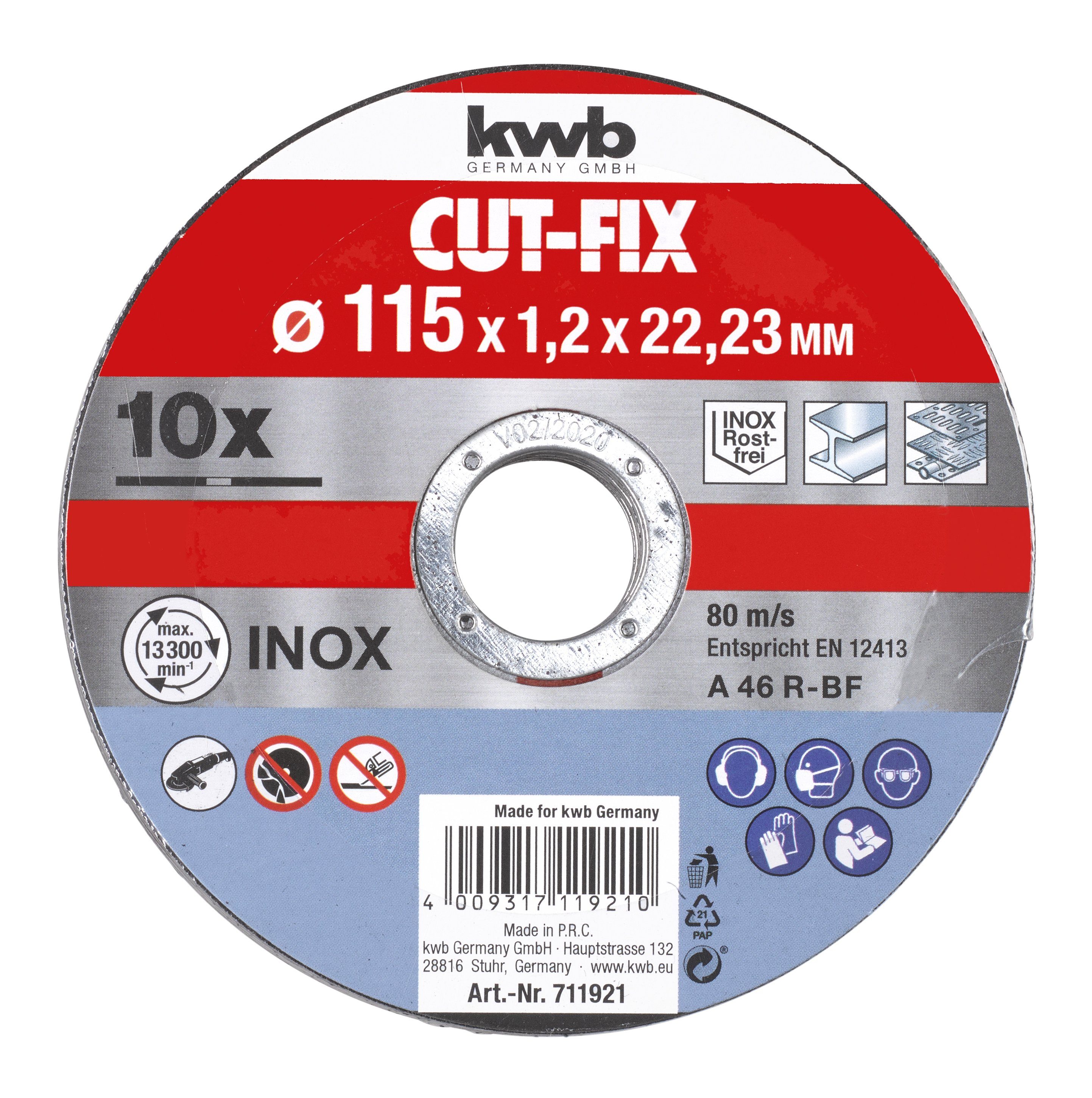 (10-tlg) CUT-FIX, Ø 115.00 mm, Trennscheiben kwb