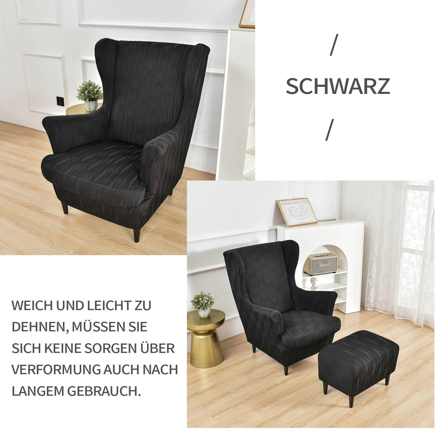 Refttenw Stuhlhusse Ohrensessel Überzug Elastischem Ohrensesselbezug, günstig online kaufen