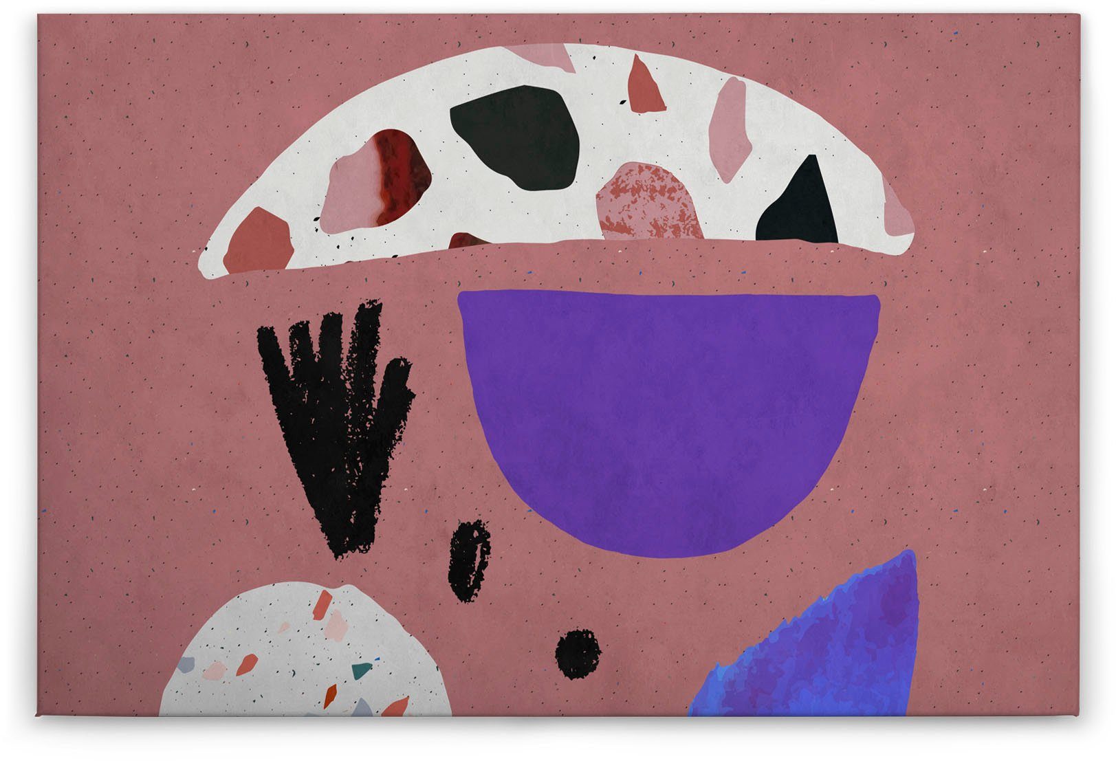 A.S. Création Leinwandbild terrazzo 5, Abstrakt, Kinder, Kunst (1 St), Keilrahmen Bild Abstrakt Bunt Rosa Leinwand-Bild Wohnzimmer modern