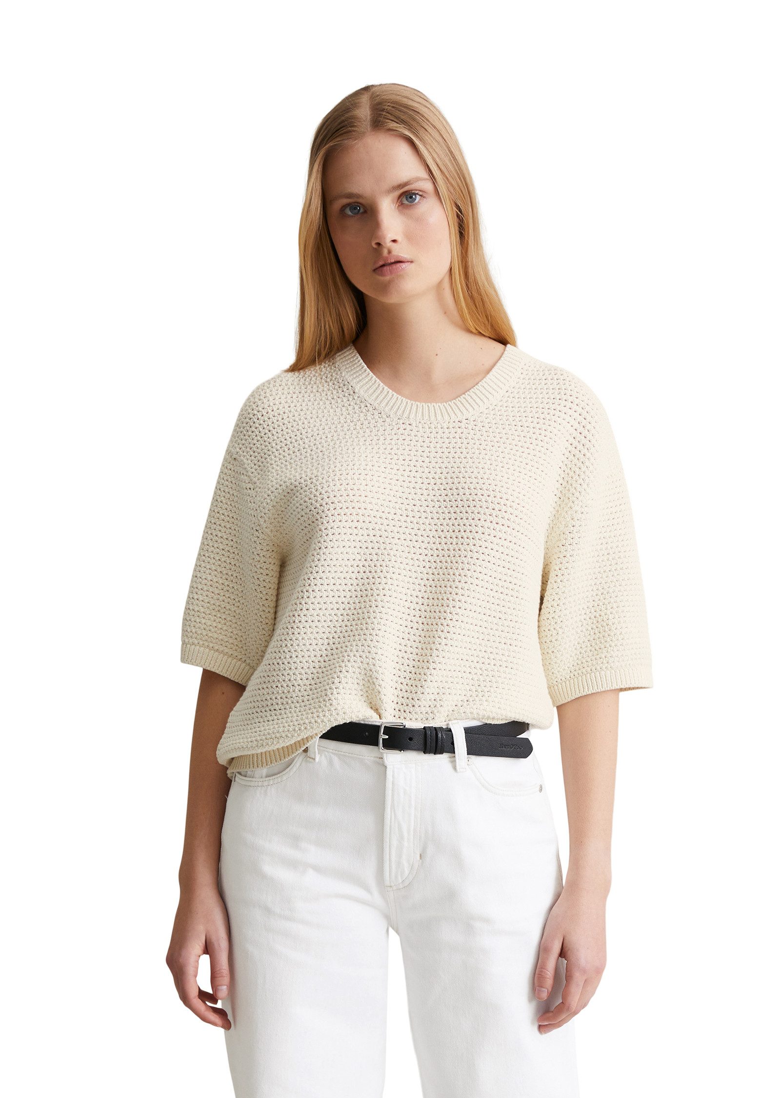 Marc O'Polo DENIM Strickpullover In Häkel-Optik günstig online kaufen