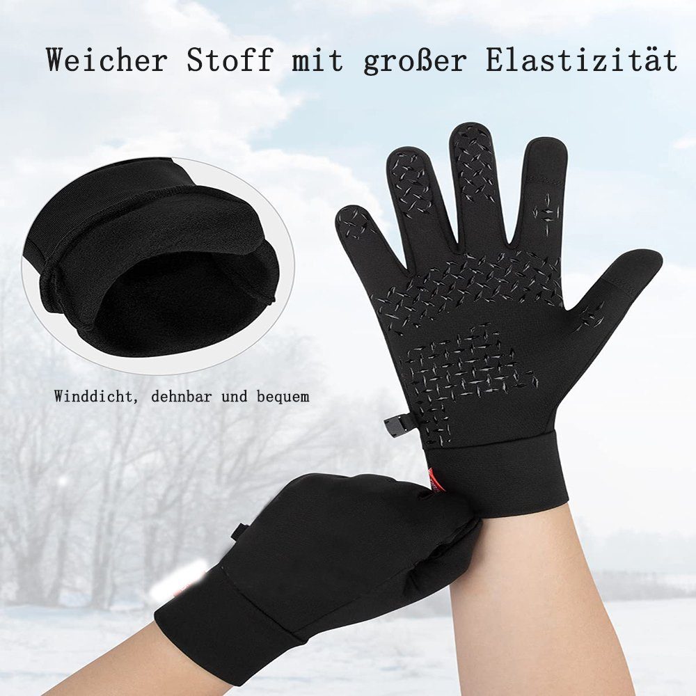 GelldG Fahrradhandschuhe Damen Touchscreen Handschuhe Herren Warme Fahrradhandschuhe Winter