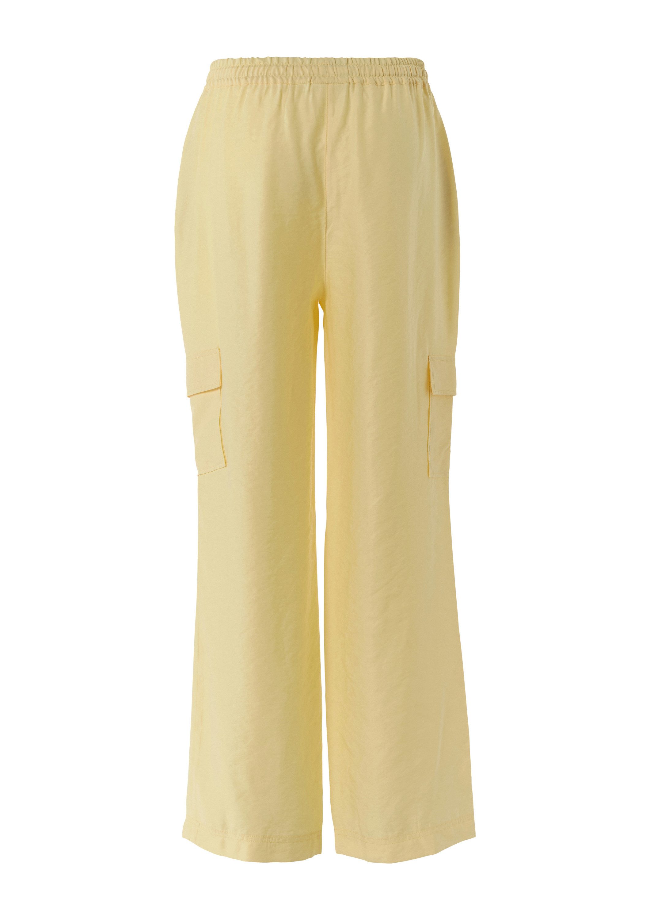 comma Chinos Hose Wide-Leg-Hose mit Cargotaschen