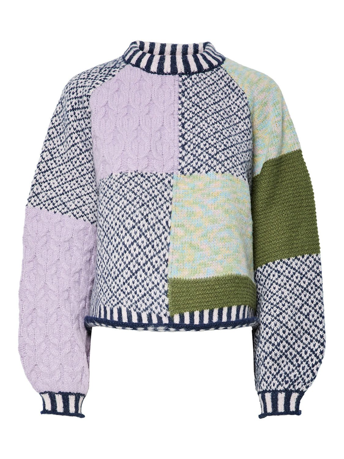 pieces Stehkragenpullover REMIX (1-tlg) günstig online kaufen