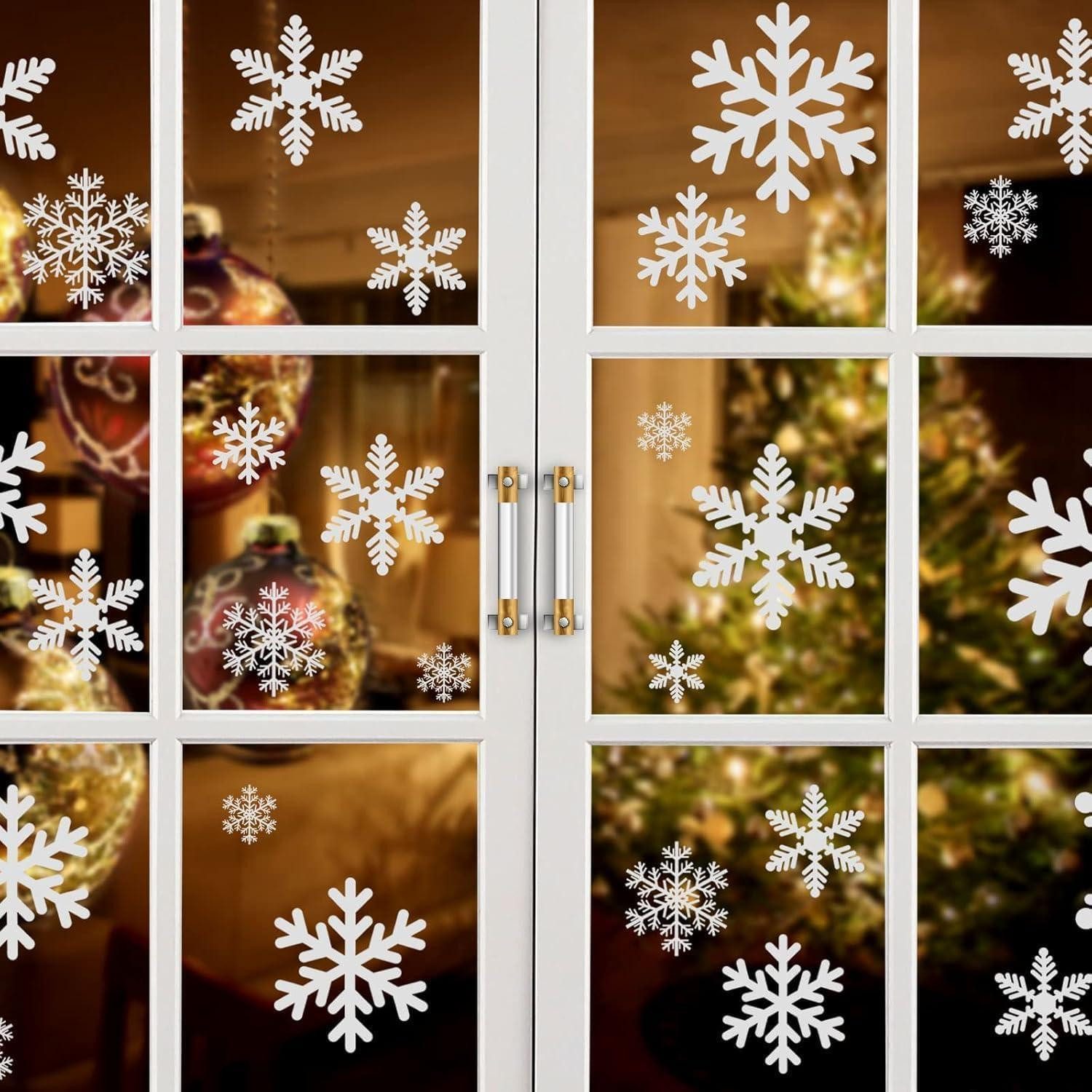 LuxusKollektion Fensterdekoration 96 Schneeflocken Fensterbild PVC Aufkleber Winter Deko