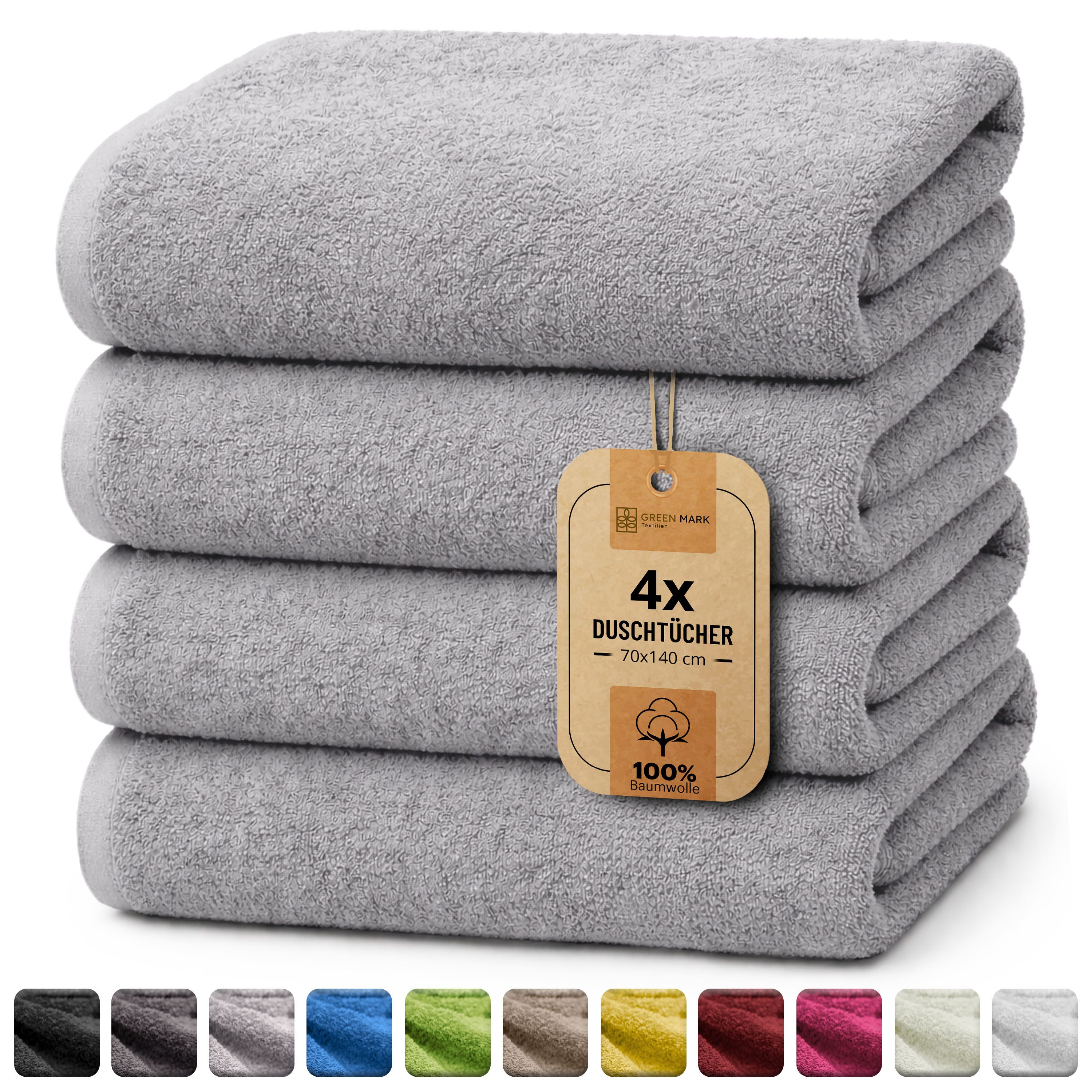 NatureMark Duschtuch 4er-Sparpack Frottier Duschtücher 70x140cm, 100% Baumw günstig online kaufen