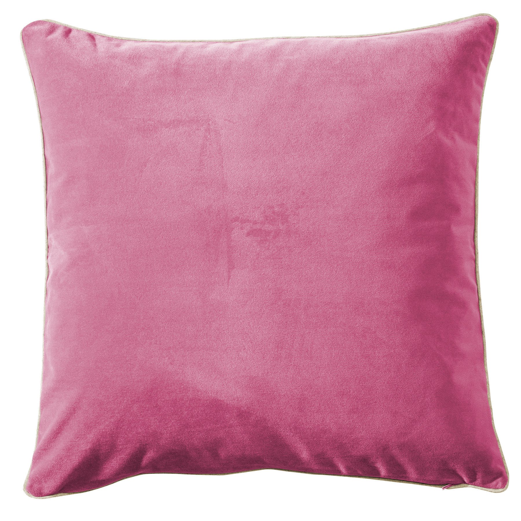 PICHLER Kissenhülle Velours uni Kissenhülle 2er Set 51 x 51 cm MELVA Rechteck pink, (2 Stück), Kissenbezug für Dekokissen Zierkissen Kissenhülle