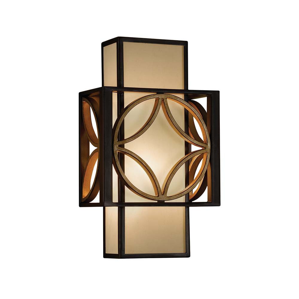 Elstead LIGHTING Wandleuchte, Leuchtmittel nicht inklusive, Wandlampe Leuchte Eisen Bronze Gold H 34,3 cm Flurleuchte Treppenlampe
