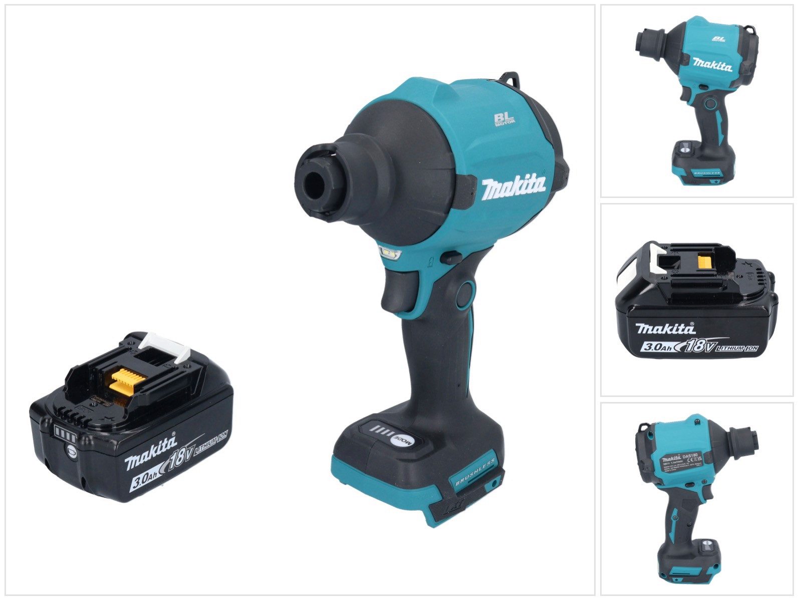 Makita Akku-Laubbläser DAS 180 F1 18 V Brushless + 1x Akku 3,0 Ah - ohne Ladegerät