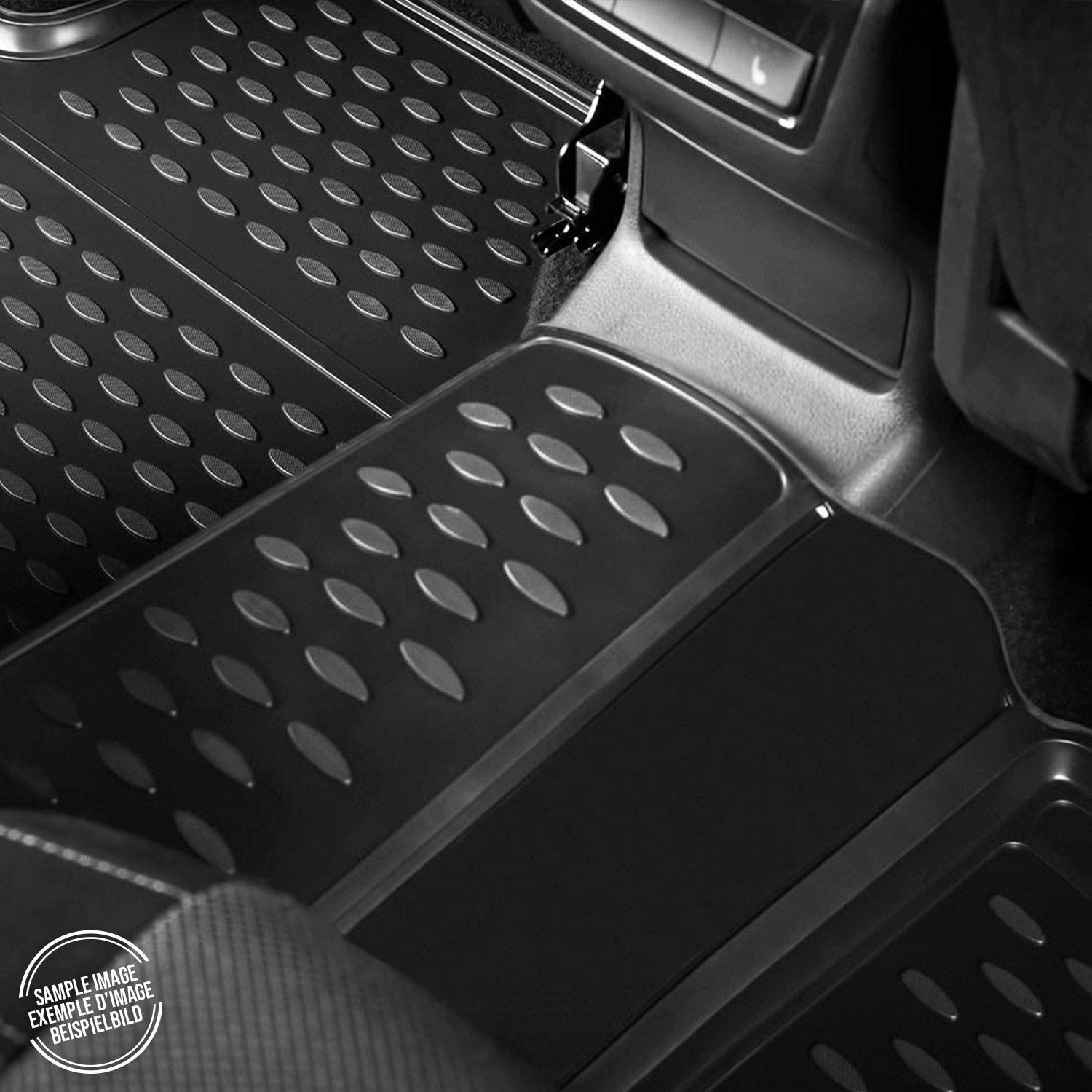 OMAC Car Floor Mats for Ford Tourneo Courier 2014-2024 Black 4-piece TPE (4 pcs), for Ford Tourneo Courier 2014-2024, Anti-slip, Waterproof, Easy Installation