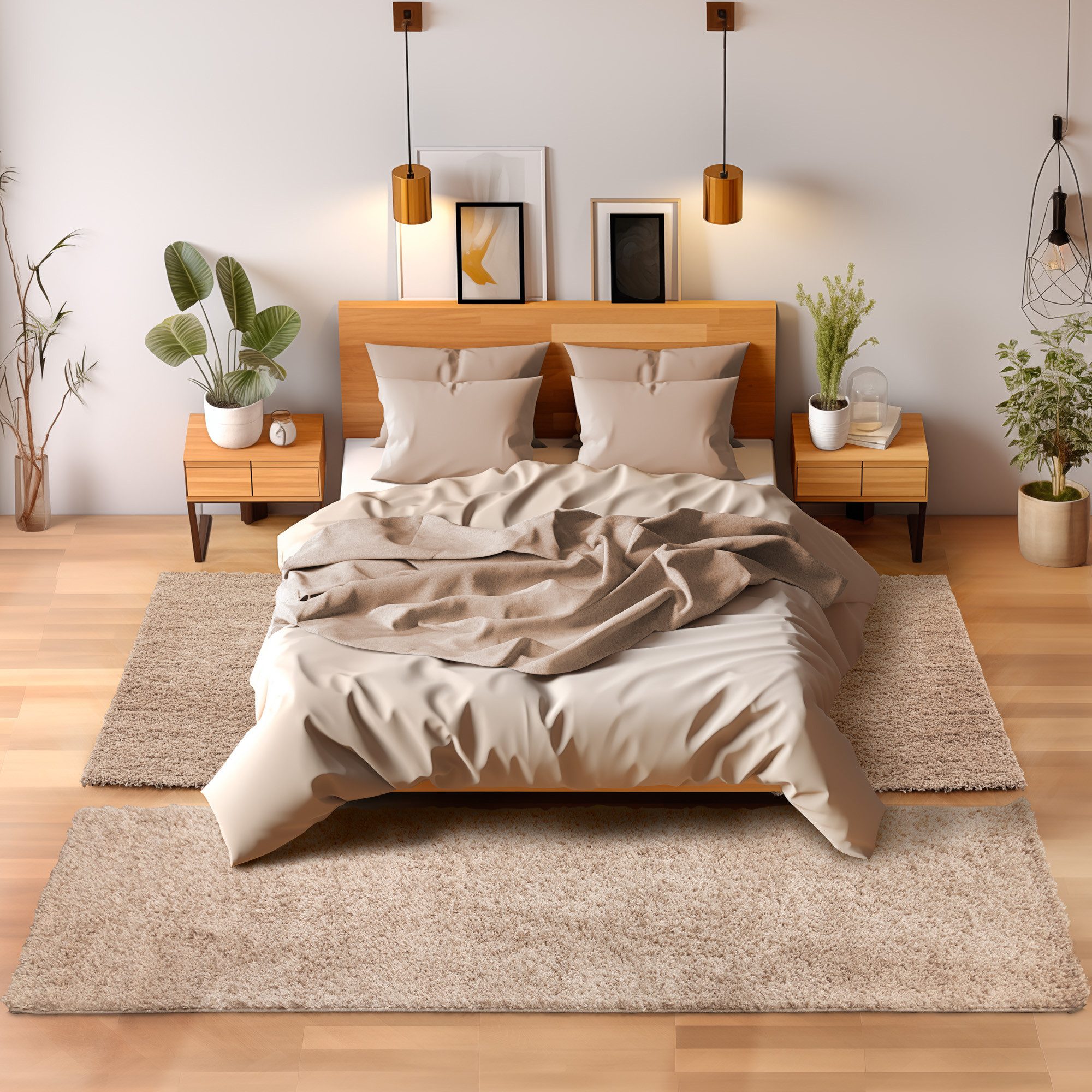 SIMPEX24 Hochflor-Bettumrandung Unicolor - Einfarbig, Höhe günstig online kaufen