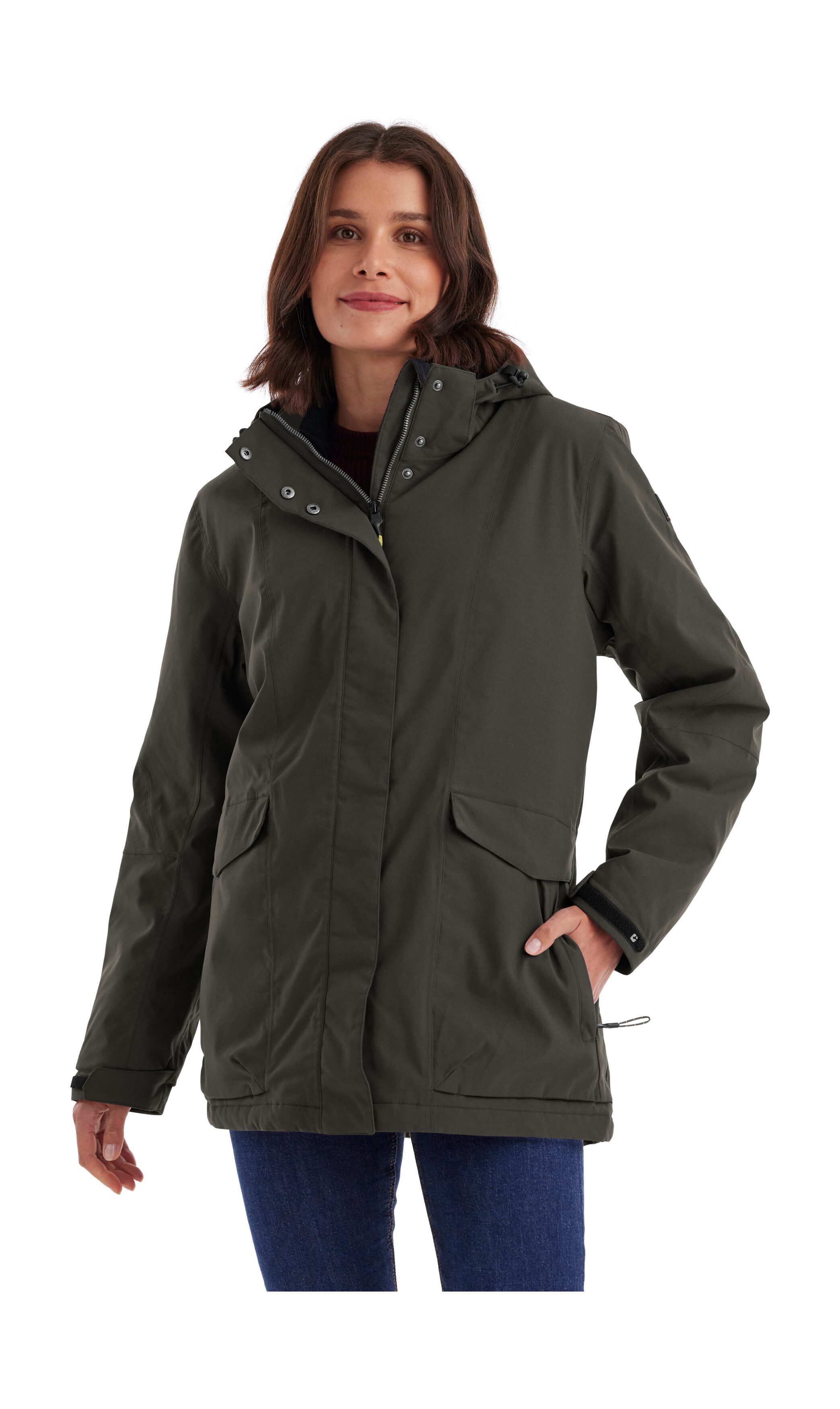 Killtec Funktionsjacke Damen Jacke Wasserdichte, atmungsaktive Damenjacke mit abnehmbarer Kapuze