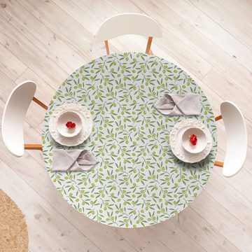 Abakuhaus Tischdecke Rundum-elastische Stofftischdecke, Green Abstract Pastell Olive Motiv
