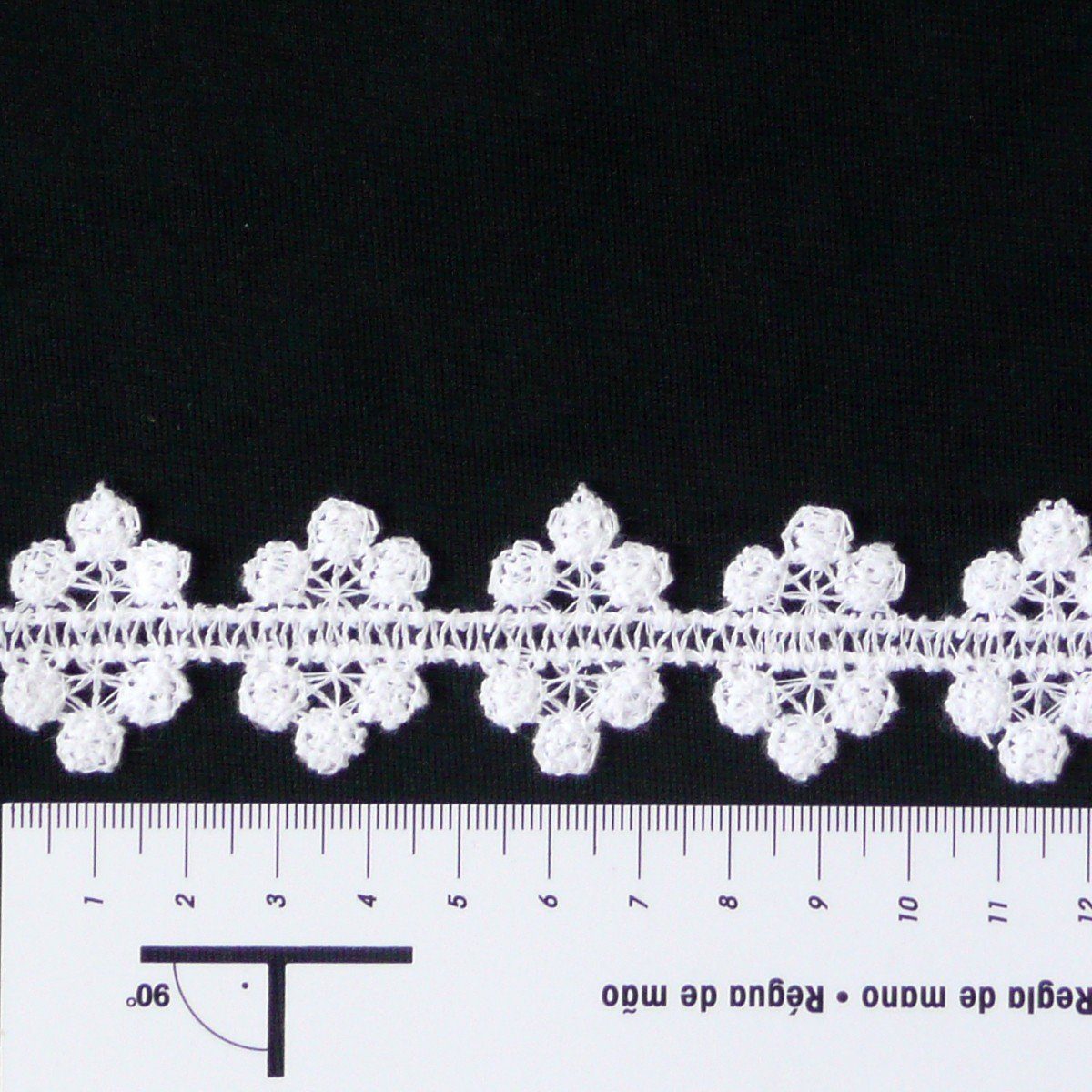 Stoff Borte Spitzenborte weiß Kreise Meterware 3cm